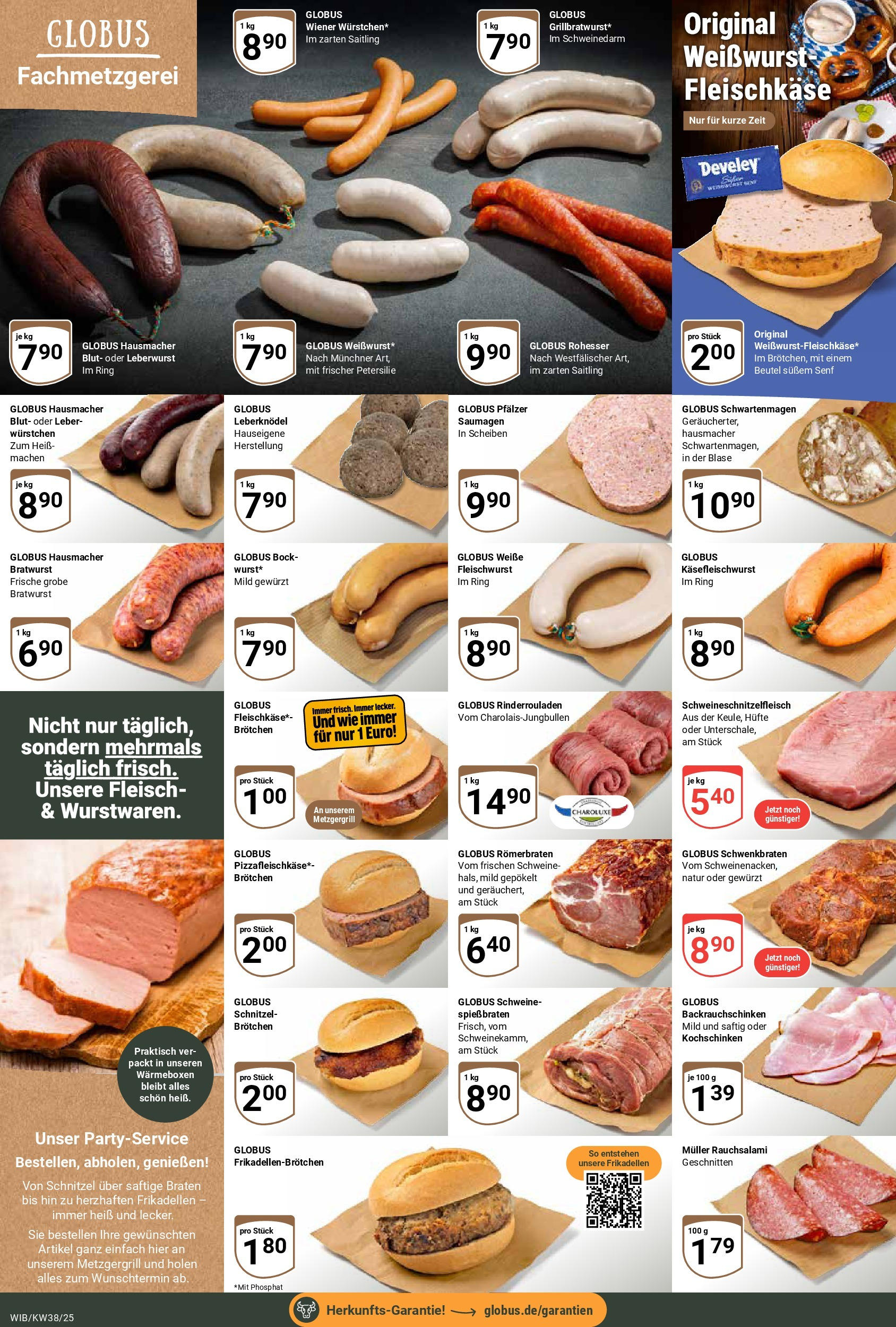 Globus prospekt Wiesbaden-Nordenstadt (ab 14.09.2025) » Angebote ab Montag | Seite: 8 | Produkte: Bratwurst, Weißwurst, Schnitzel, Fleisch Globus prospekt Wiesbaden-Nordenstadt (ab 14.09.2025) » Angebote online | Seite: 8 | Produkte: Bratwurst, Weißwurst, Schnitzel, Fleisch