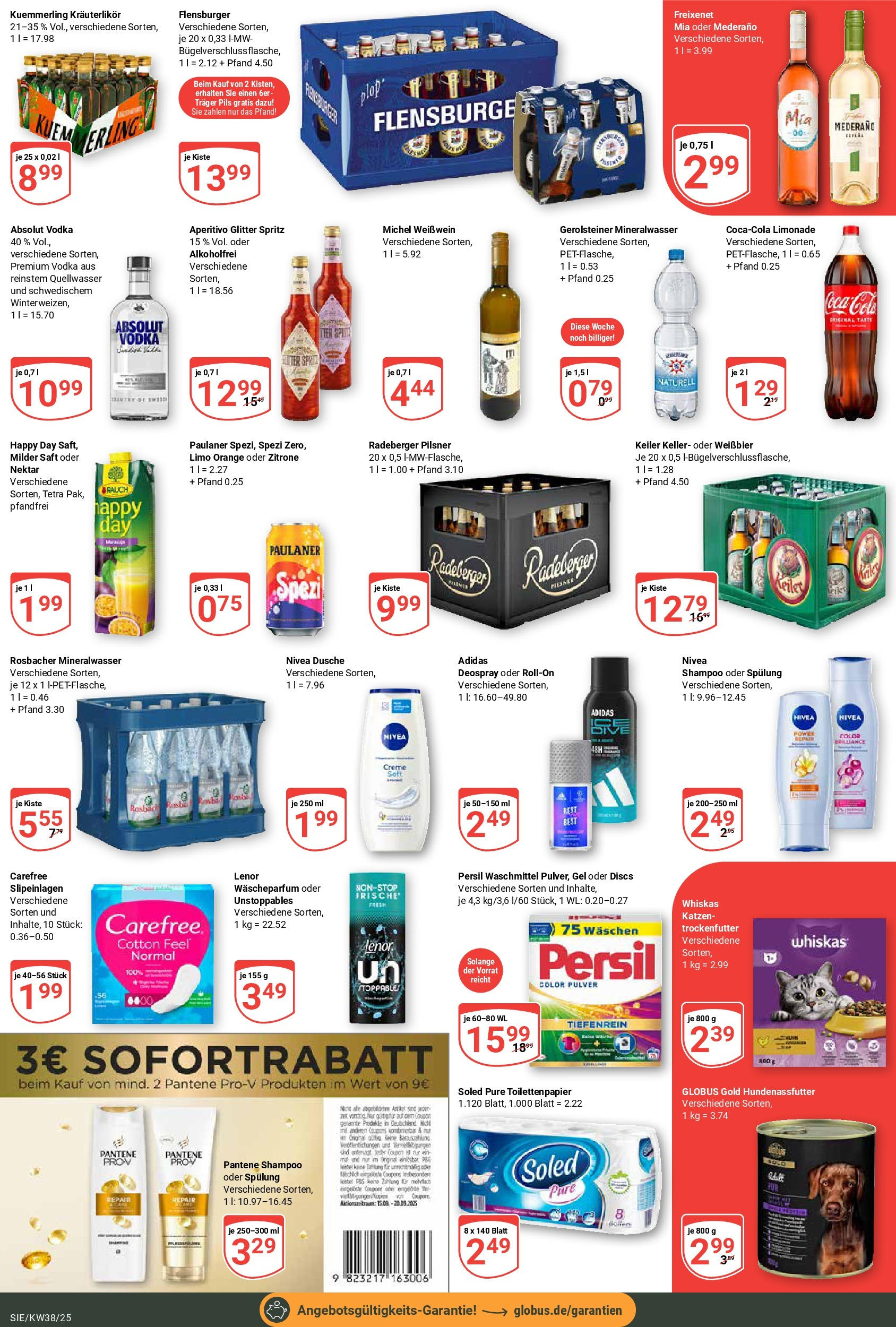 Globus prospekt Siegen	 (ab 14.09.2025) » Angebote online | Seite: 3 | Produkte: Dusche, Mineralwasser, Saft, Paulaner