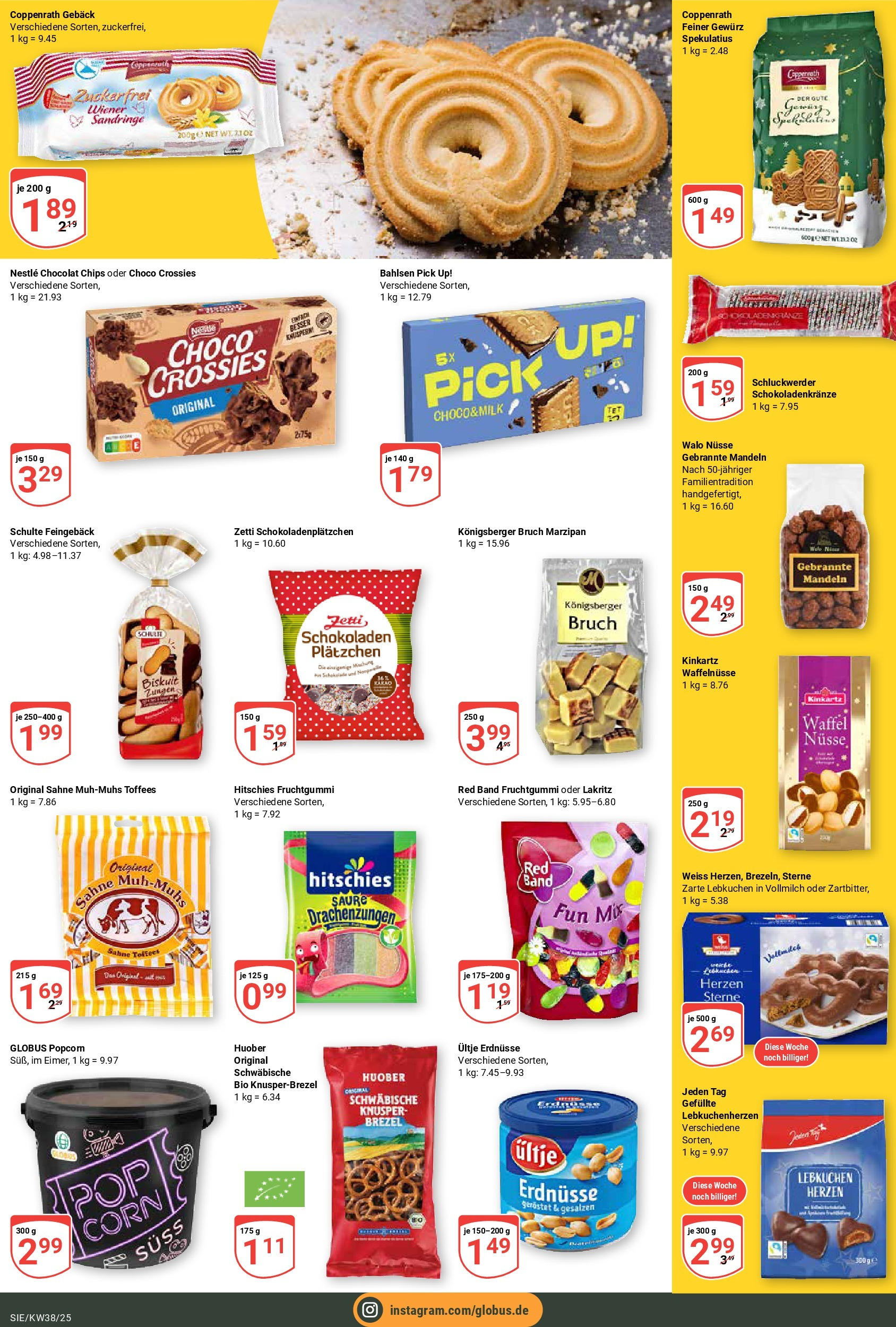 Globus prospekt Siegen	 (ab 14.09.2025) » Angebote online | Seite: 17 | Produkte: Ultje erdnusse, Erdnüsse, Chips, Sahne