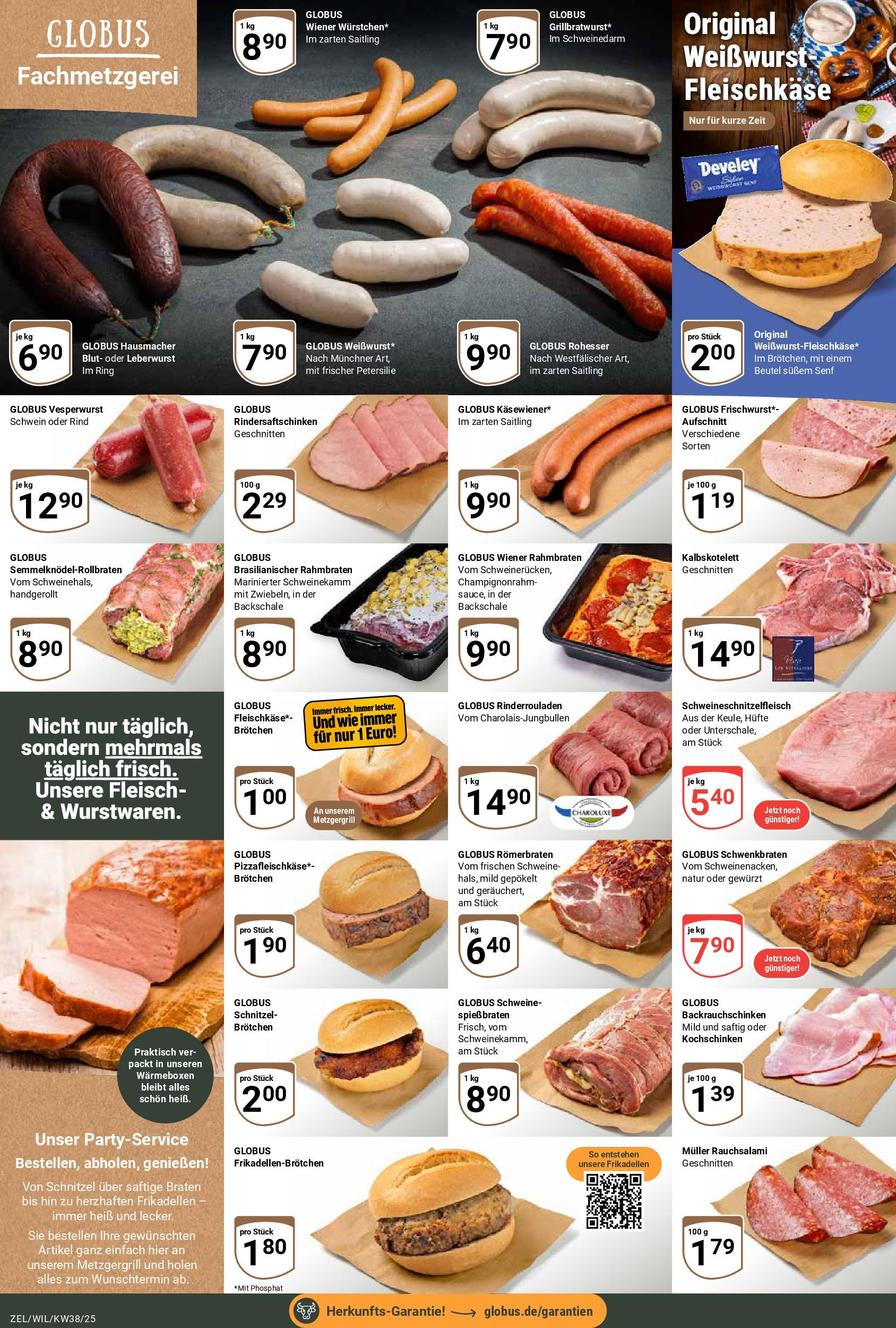 Globus prospekt Wittlich	 (ab 14.09.2025) » Angebote online | Seite: 8 | Produkte: Rinderrouladen, Weißwurst, Petersilie, Fleisch