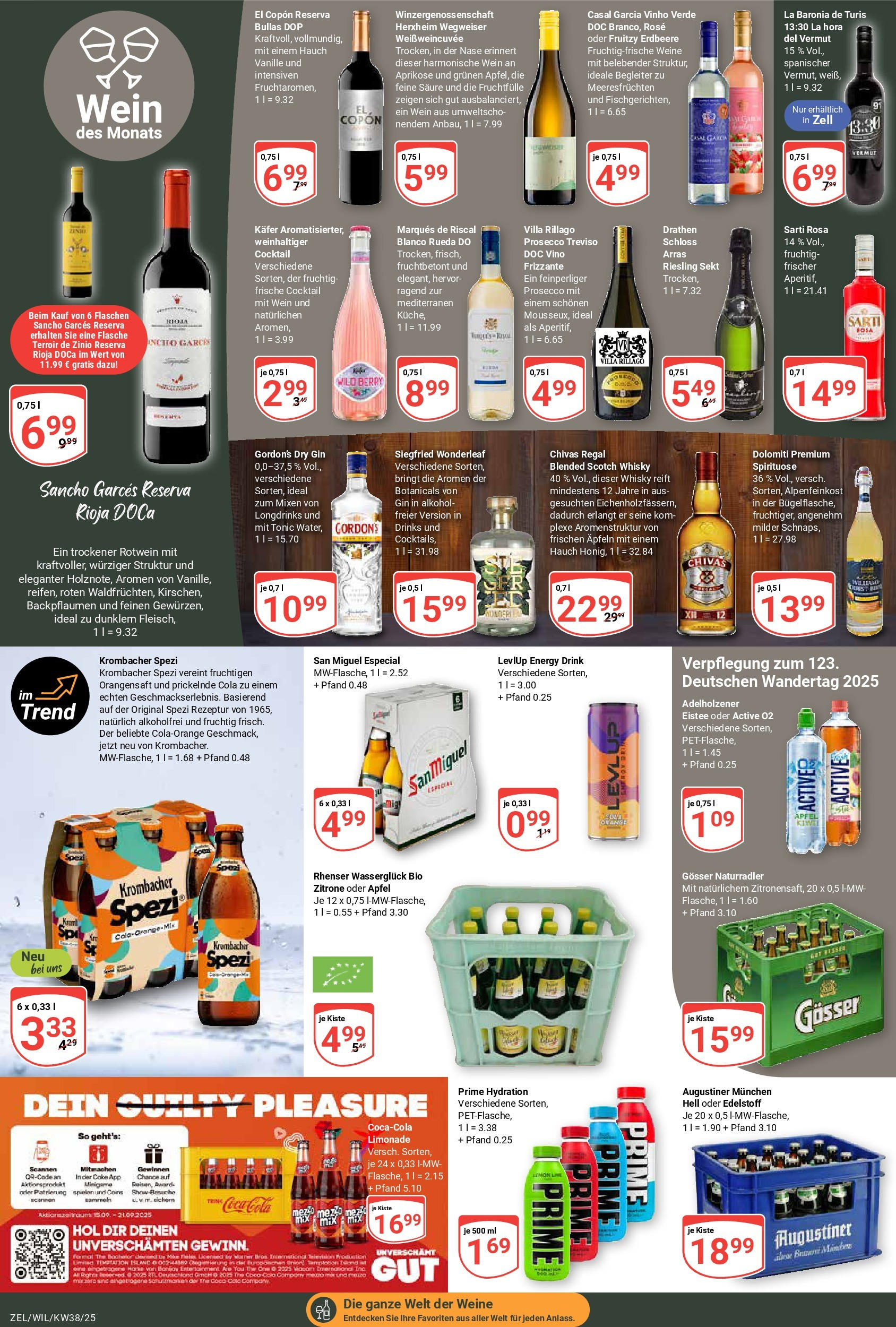 Globus prospekt Wittlich	 (ab 14.09.2025) » Angebote online | Seite: 14 | Produkte: Whisky, Coca cola, Gin, Kiwi