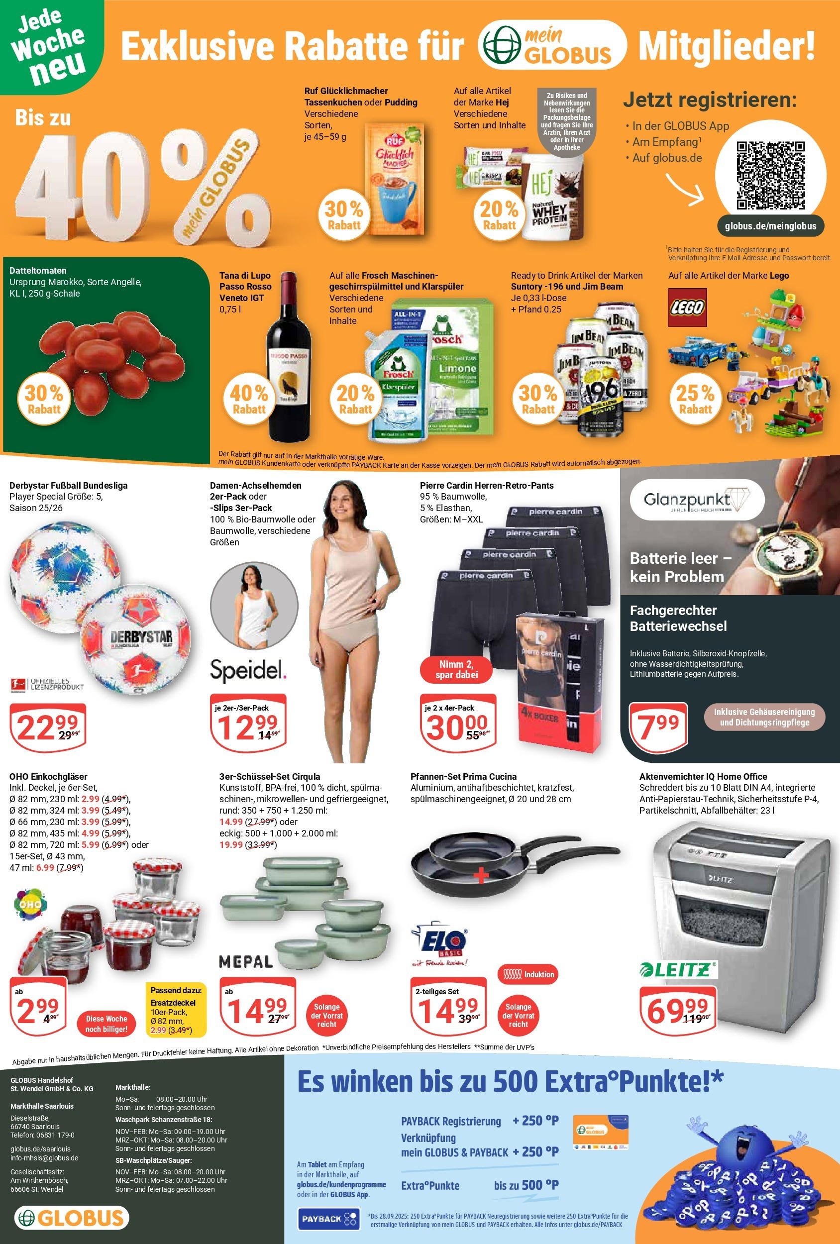 Globus prospekt Saarlouis (ab 14.09.2025) » Angebote ab Montag | Seite: 25 | Produkte: Batterie, Pudding, Tablet, Player Globus prospekt Saarlouis (ab 14.09.2025) » Angebote online | Seite: 25 | Produkte: Batterie, Pudding, Tablet, Player