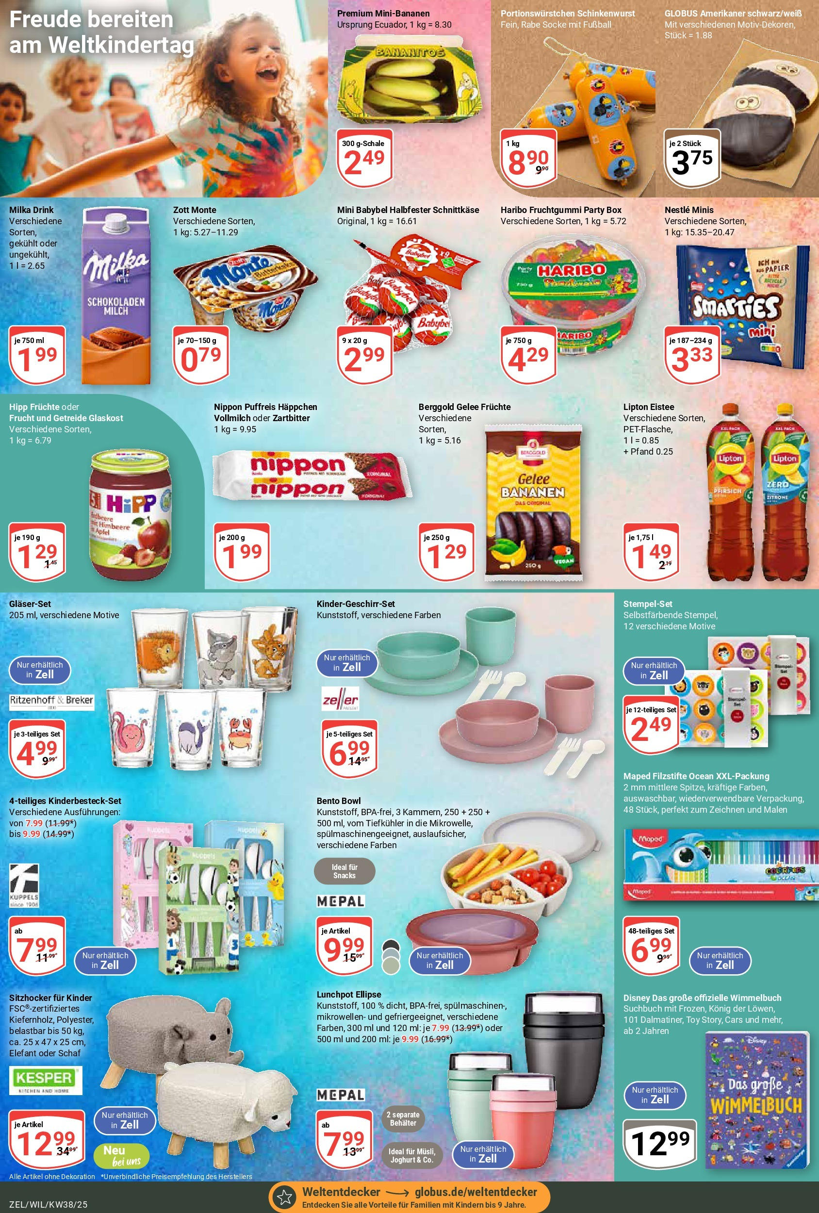 Globus prospekt Wittlich	 (ab 14.09.2025) » Angebote online | Seite: 20 | Produkte: Milch, Box, Smarties, Bananen