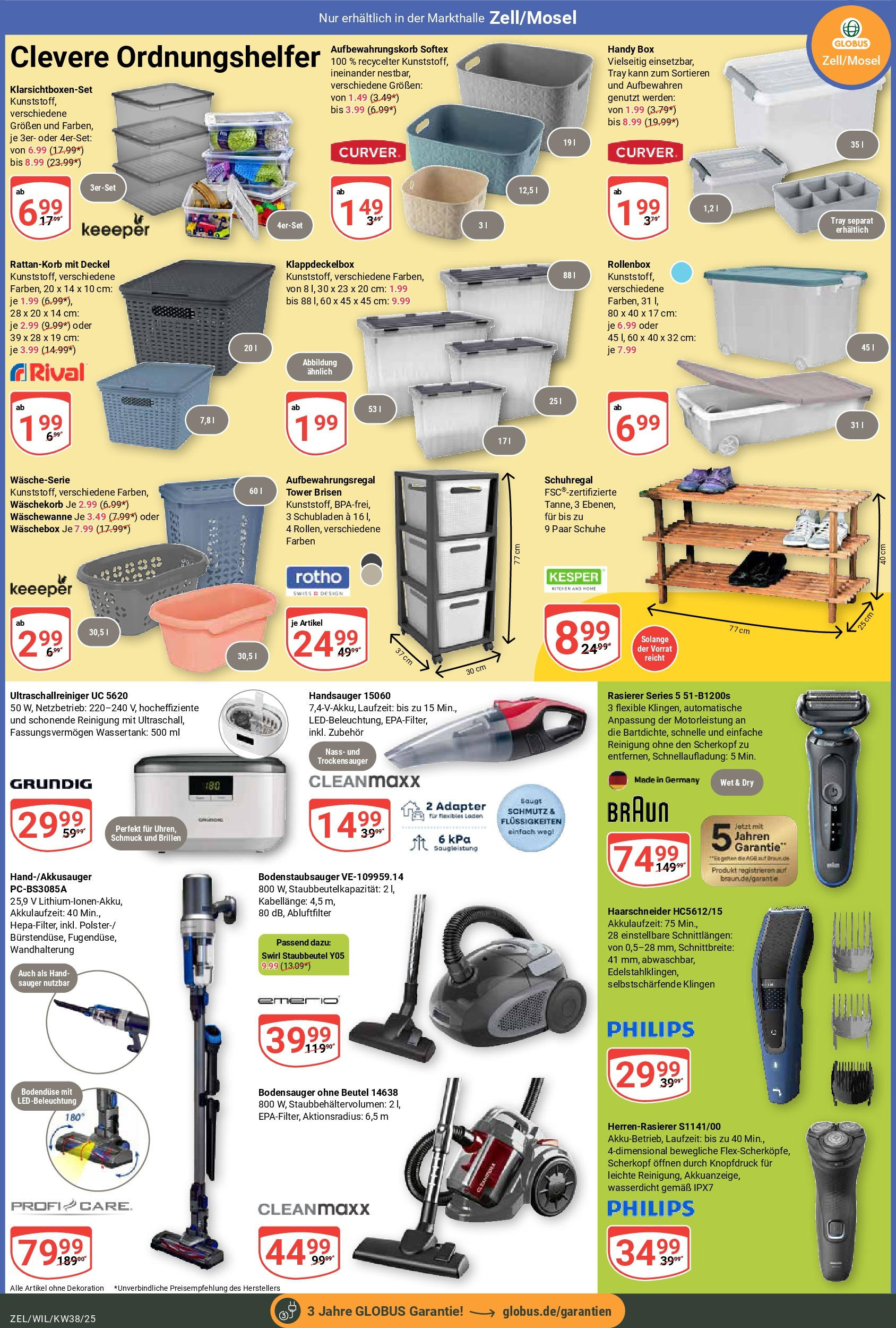 Globus prospekt Wittlich	 (ab 14.09.2025) » Angebote online | Seite: 23 | Produkte: Philips, Rasierer, Box, Schuhregal
