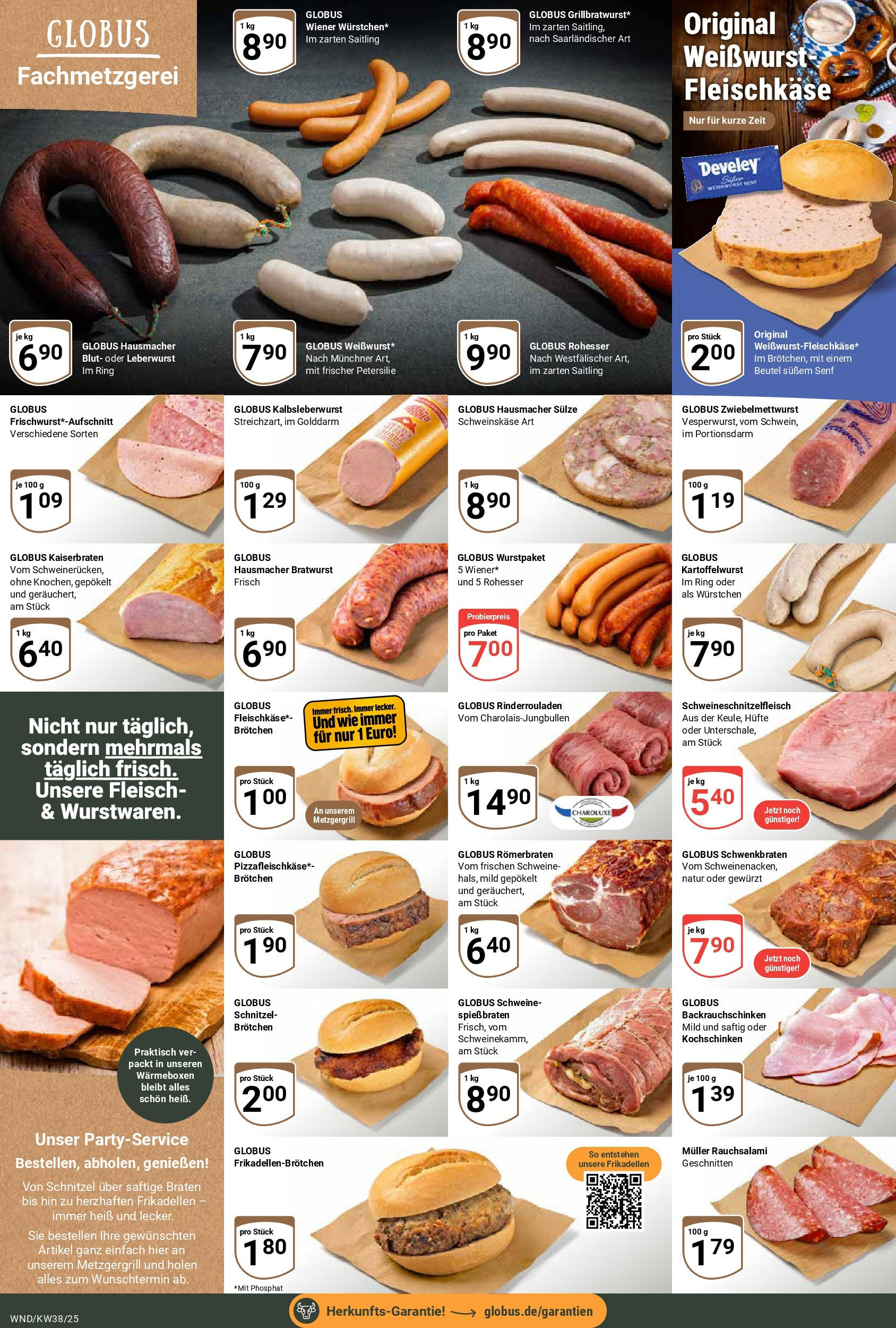 Globus prospekt St. Wendel (ab 14.09.2025) » Angebote ab Montag | Seite: 10 | Produkte: Bratwurst, Weißwurst, Petersilie, Fleisch Globus prospekt St. Wendel (ab 14.09.2025) » Angebote online | Seite: 10 | Produkte: Bratwurst, Weißwurst, Petersilie, Fleisch