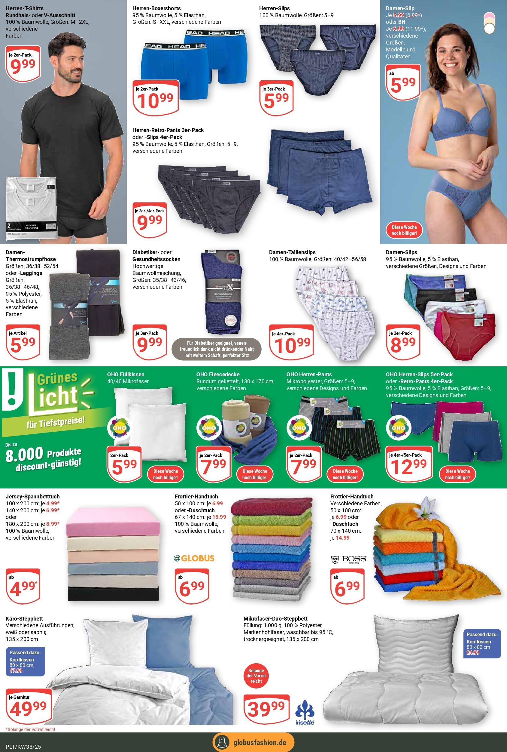 Globus prospekt Plattling	 (ab 14.09.2025) » Angebote online | Seite: 27 | Produkte: Kopfkissen, BH, Socken, Leggings