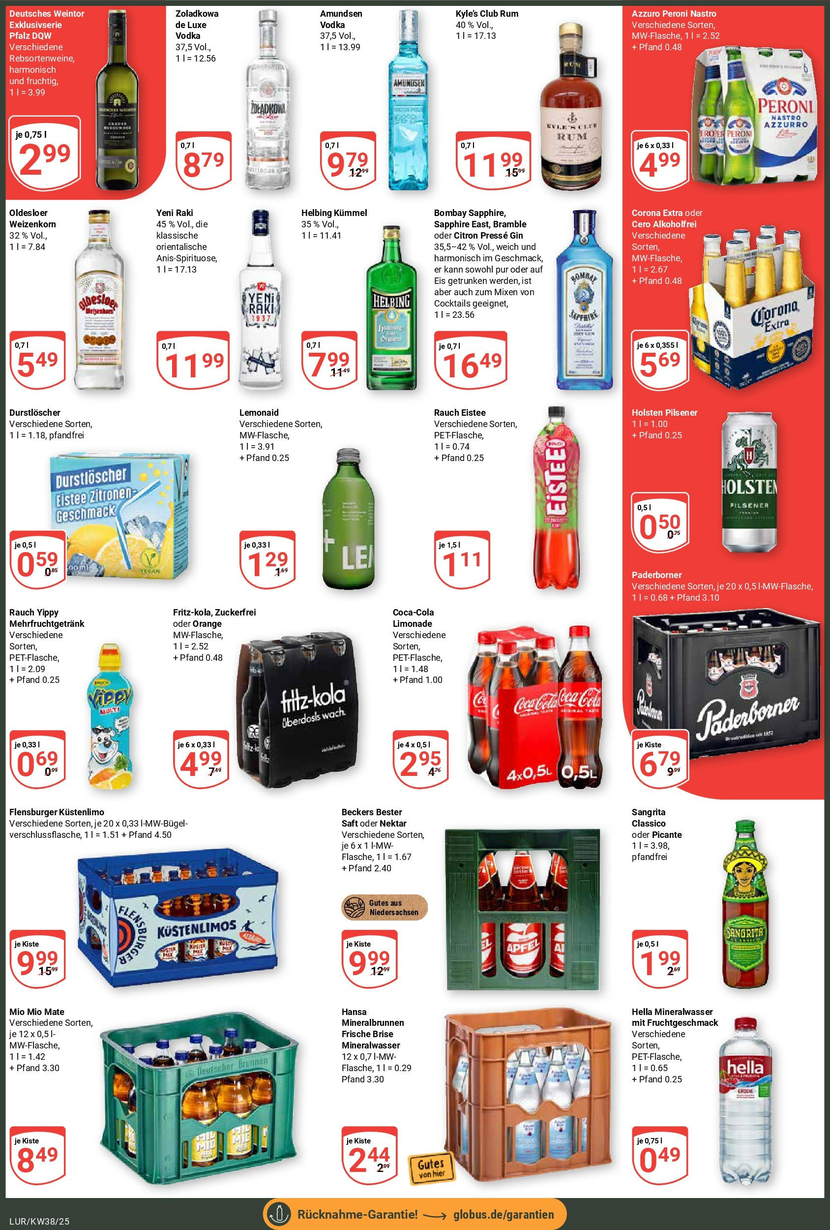 Globus prospekt Hamburg	 (ab 14.09.2025) » Angebote online | Seite: 3 | Produkte: Cola, Rum, Mio mio mate, Mineralwasser