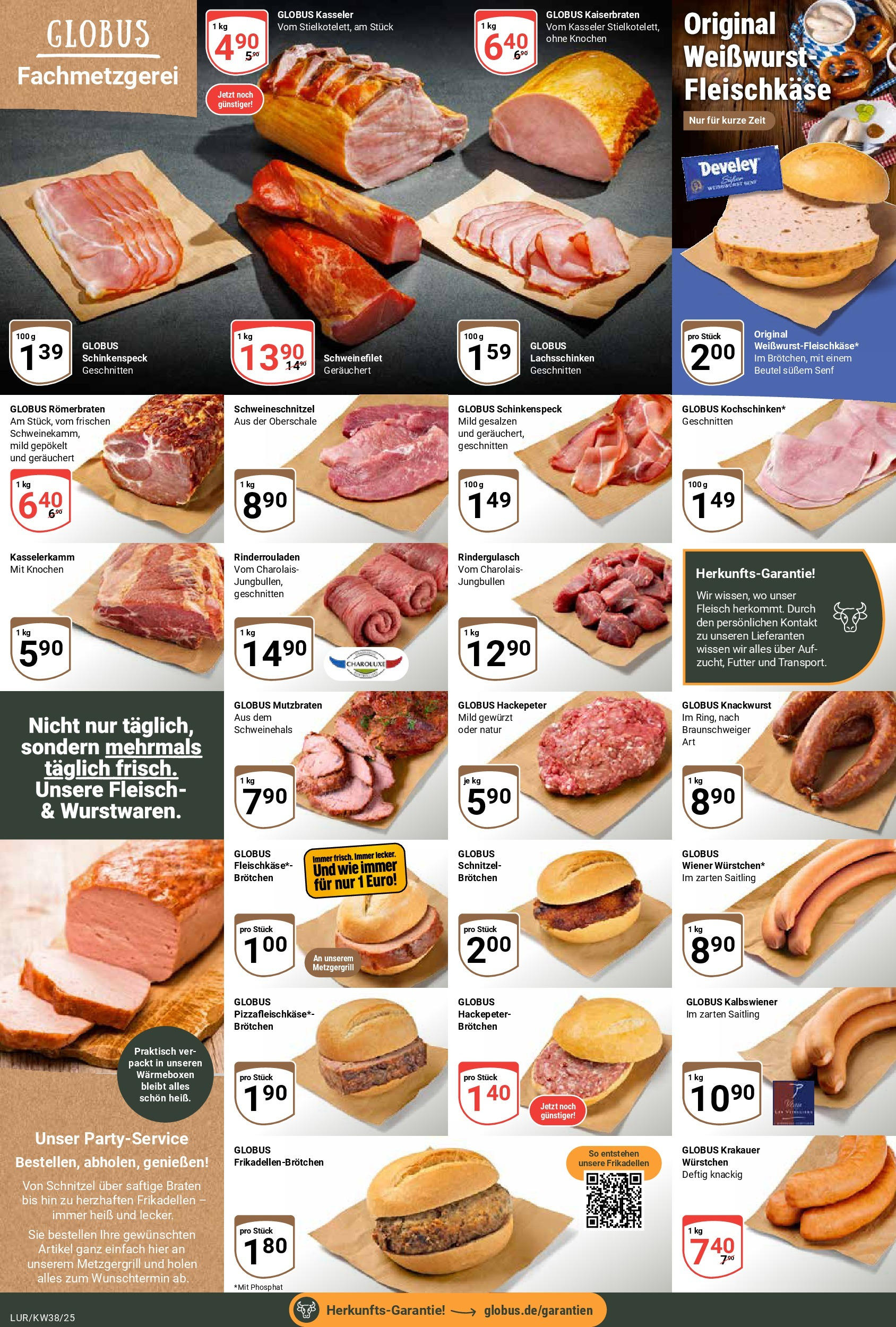 Globus prospekt Hamburg	 (ab 14.09.2025) » Angebote online | Seite: 10 | Produkte: Weißwurst, Schnitzel, Schweinefilet, Fleisch