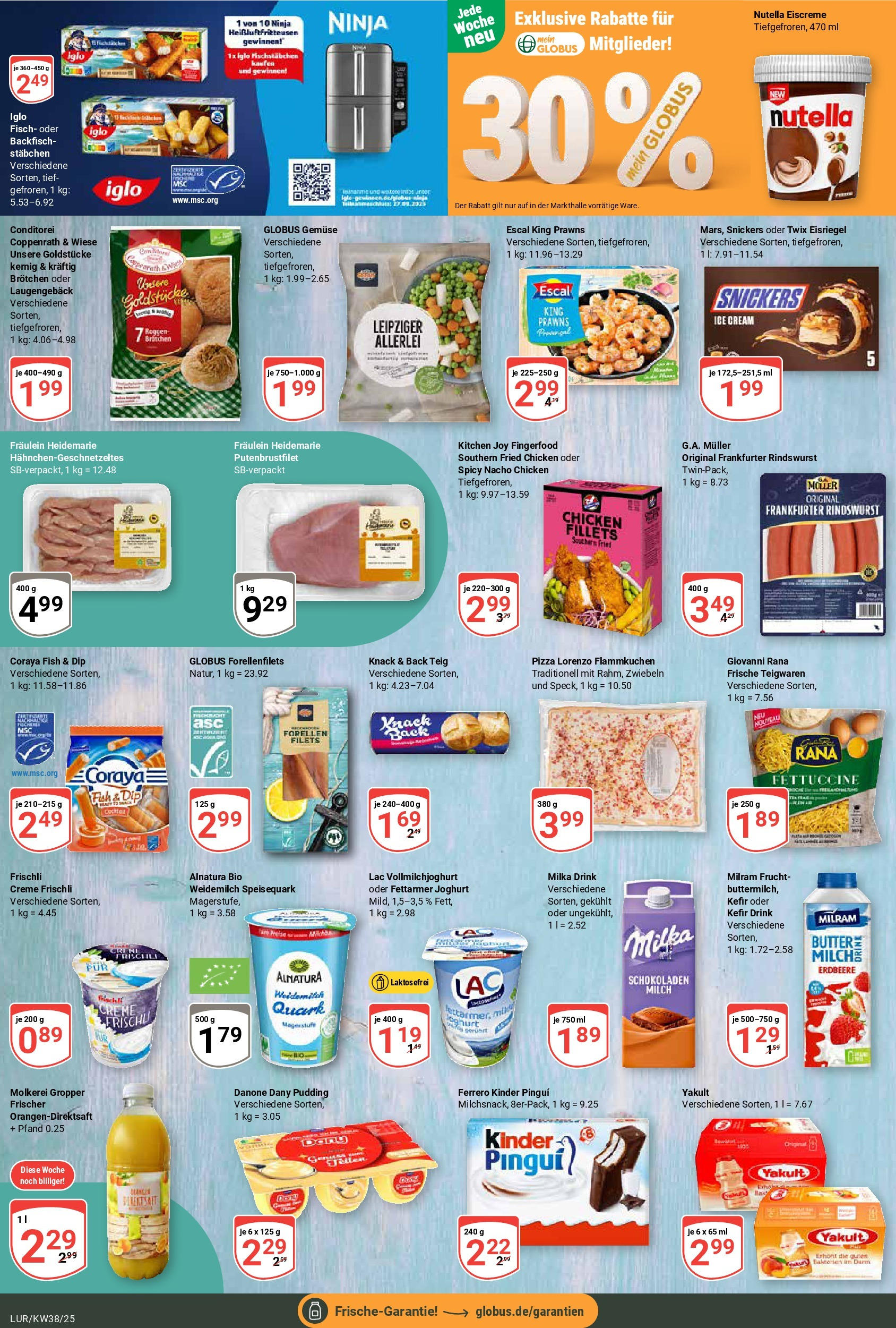 Globus prospekt Hamburg	 (ab 14.09.2025) » Angebote online | Seite: 14 | Produkte: Butter, Pudding, Fischstabchen, Speisequark