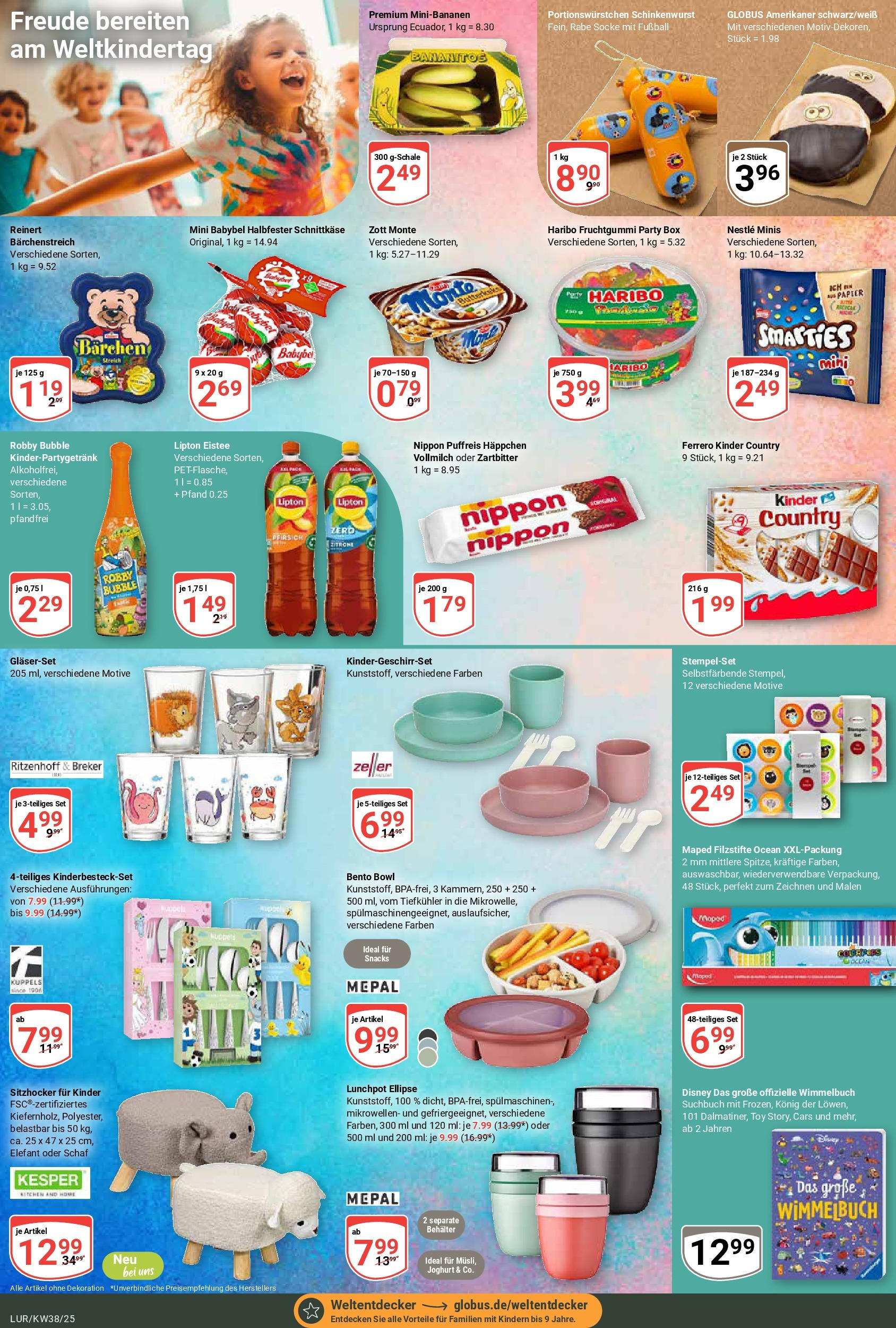 Globus prospekt Hamburg	 (ab 14.09.2025) » Angebote online | Seite: 24 | Produkte: Smarties, Fußball, Pfirsich, Kinder country
