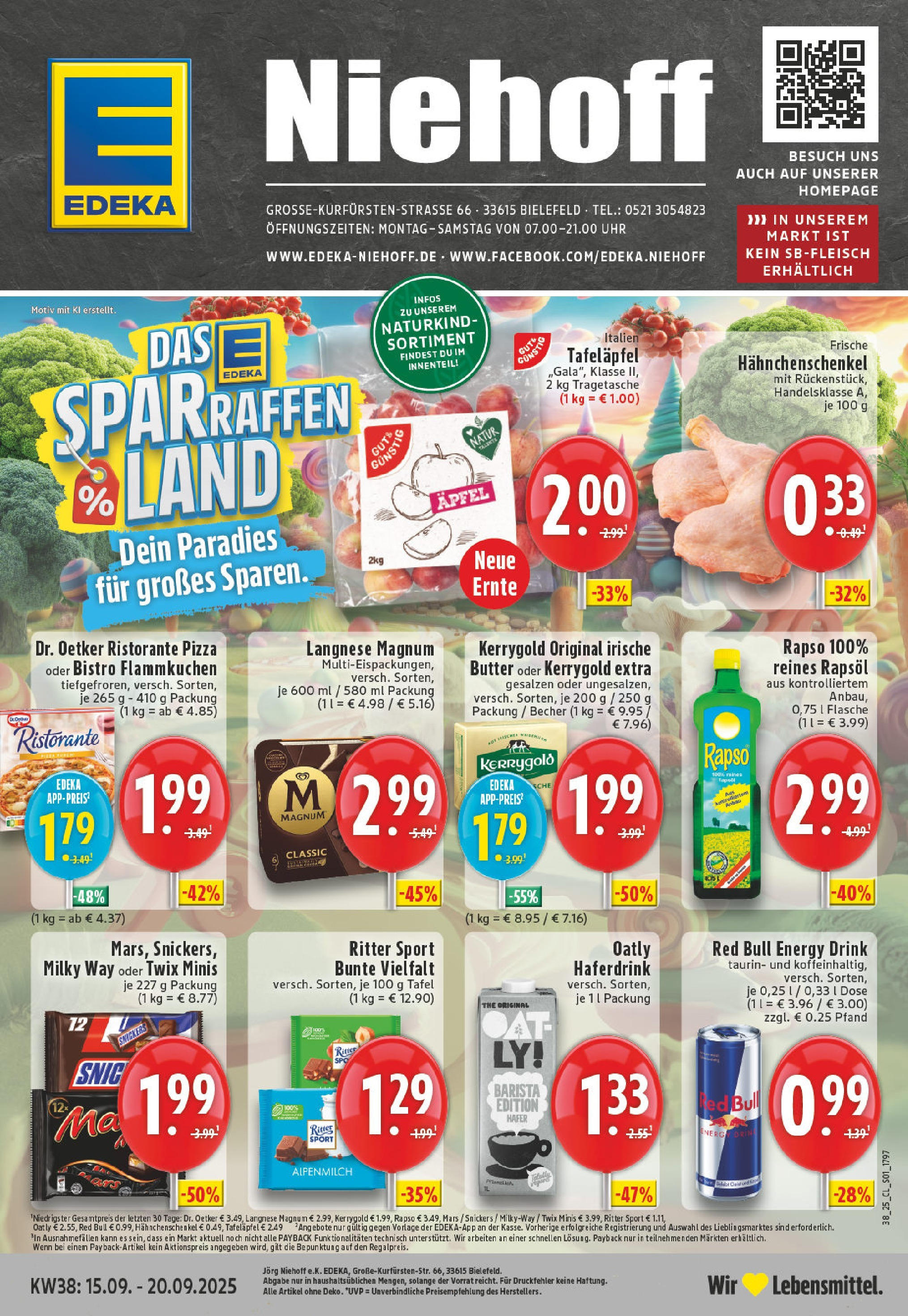 Edeka prospekt Bielefeld	 (ab 14.09.2025) » Angebote Online | Seite: 1 | Produkte: Ristorante, Twix, Pizza, Uhr