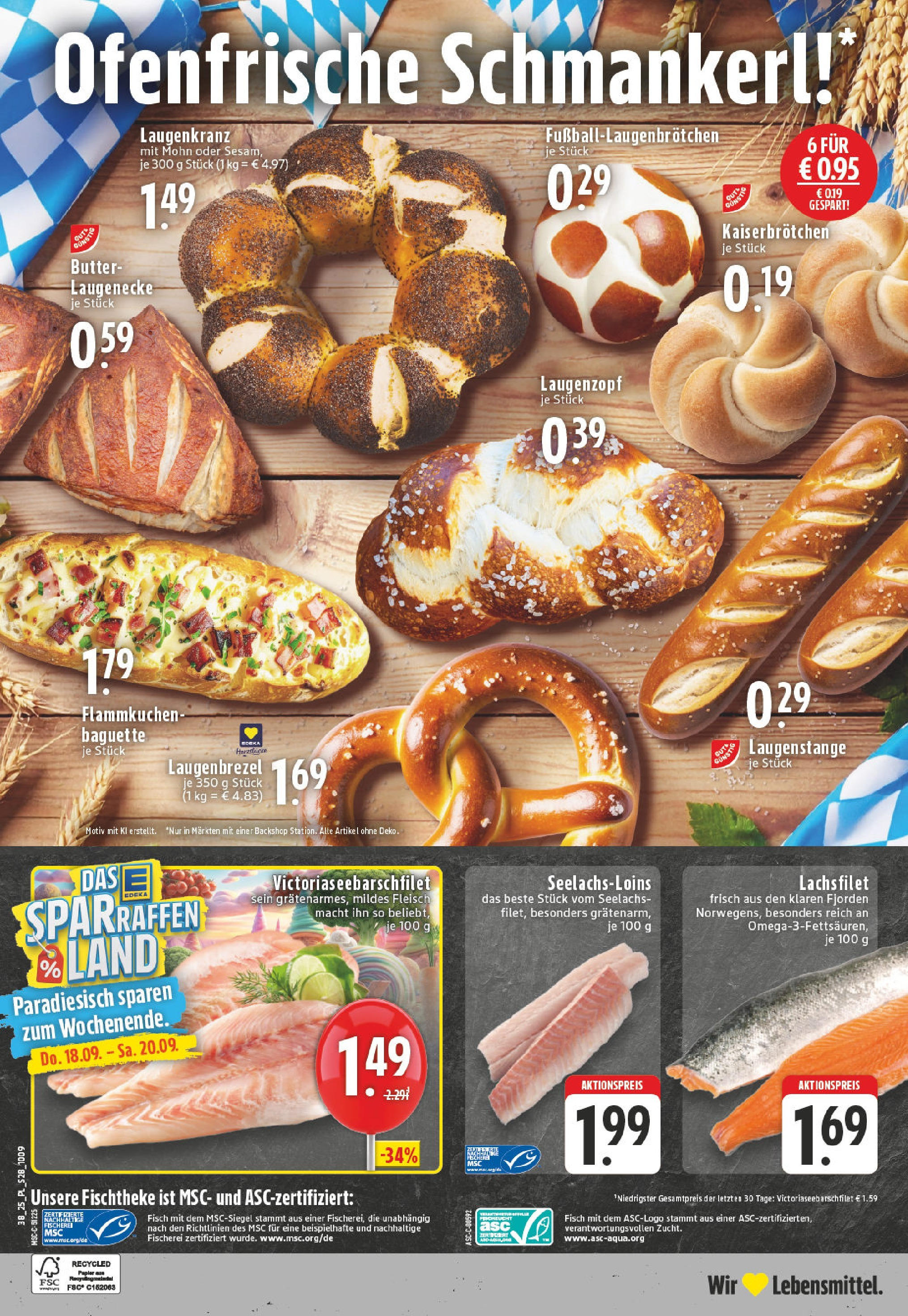 Edeka prospekt Grevenbroich	 (ab 14.09.2025) » Angebote Online | Seite: 30 | Produkte: Butter, Ofenfrische, Fisch, Fleisch