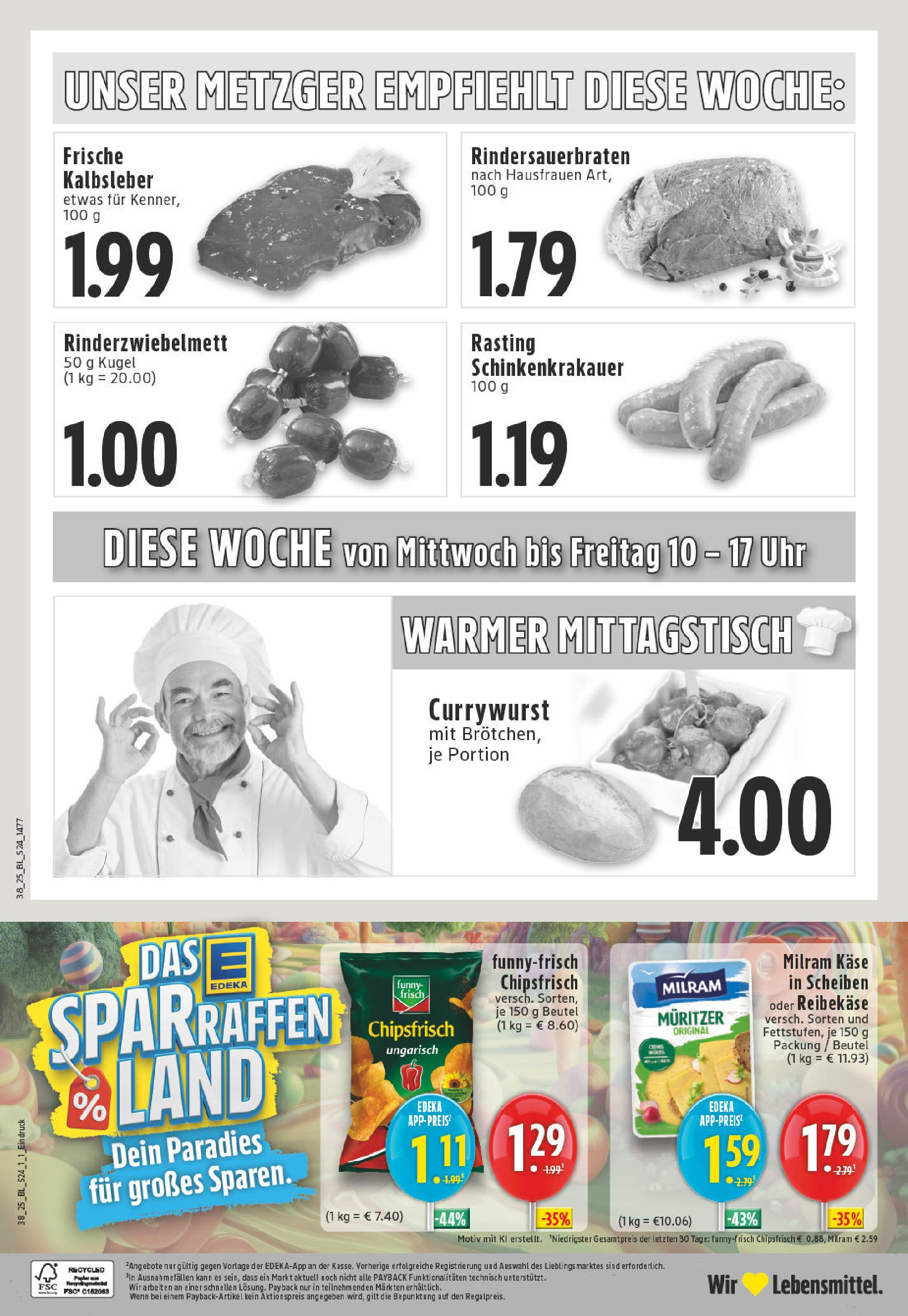 Edeka prospekt Bottrop	 (ab 14.09.2025) » Angebote Online | Seite: 26 | Produkte: Milram, Reibekase, Chips, Uhr