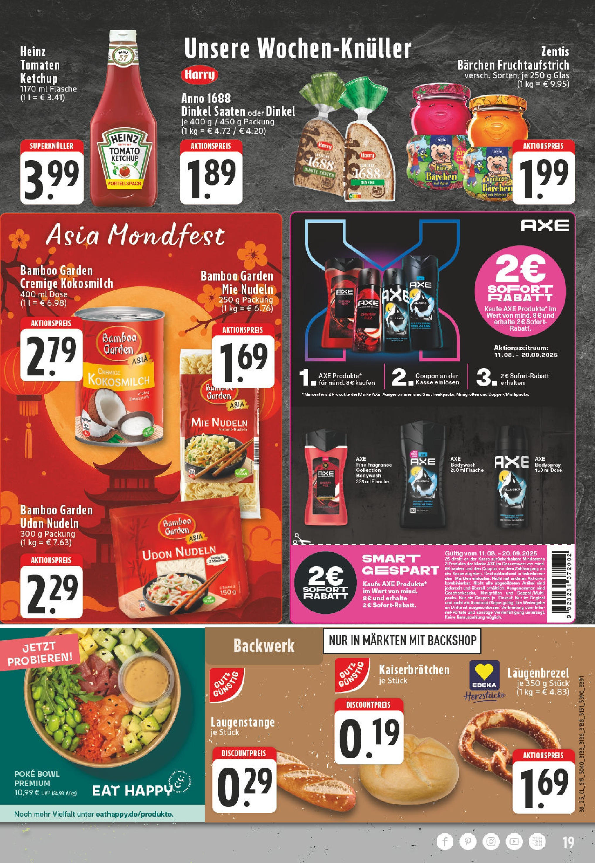 Edeka prospekt Kevelaer (ab 14.09.2025) » Angebote Online | Seite: 21 | Produkte: Tomaten, Axe, Pfirsich, Nudeln Edeka prospekt Kevelaer (ab 14.09.2025) » Angebote Online | Seite: 21 | Produkte: Tomaten, Axe, Pfirsich, Nudeln