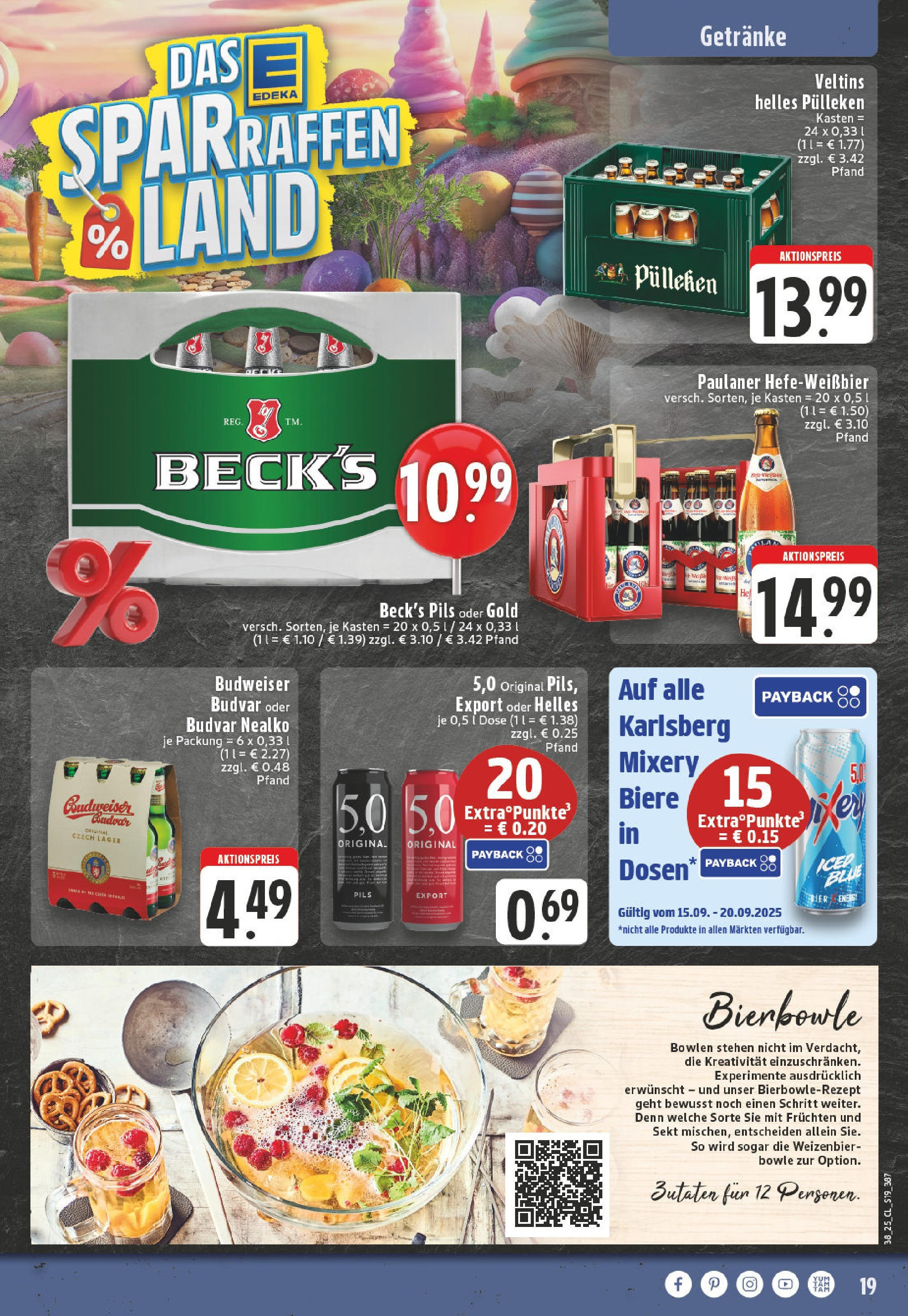 Edeka prospekt Bedburg Hau	 (ab 14.09.2025) » Angebote Online | Seite: 21 | Produkte: Helles pulleken, Pils, Paulaner, Veltins