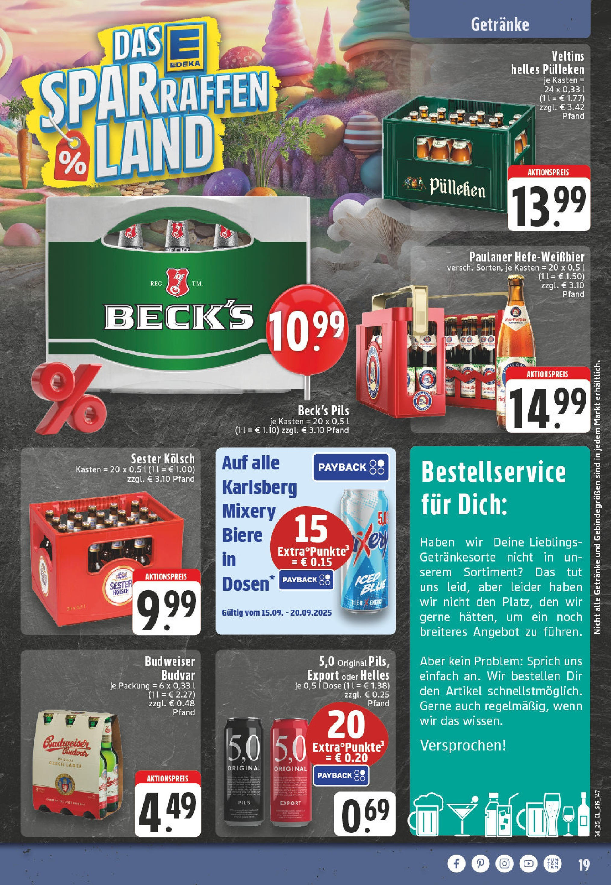 Edeka prospekt Bornheim-Walberberg	 (ab 14.09.2025) » Angebote Online | Seite: 21 | Produkte: Energy, Mixery, Paulaner, Veltins