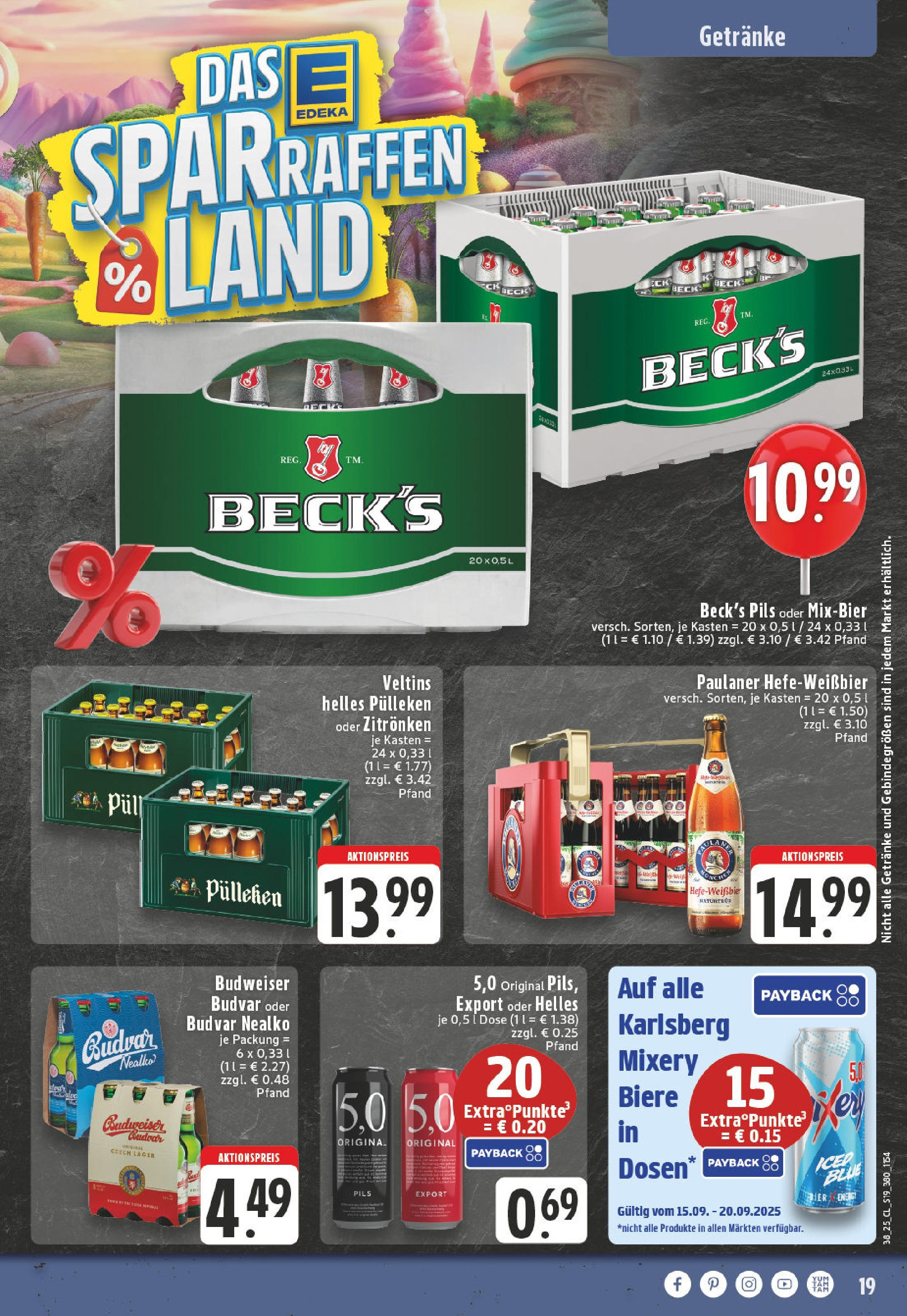 Edeka prospekt Höhn	 (ab 14.09.2025) » Angebote Online | Seite: 21 | Produkte: Helles pulleken, Pils, Mixery, Veltins