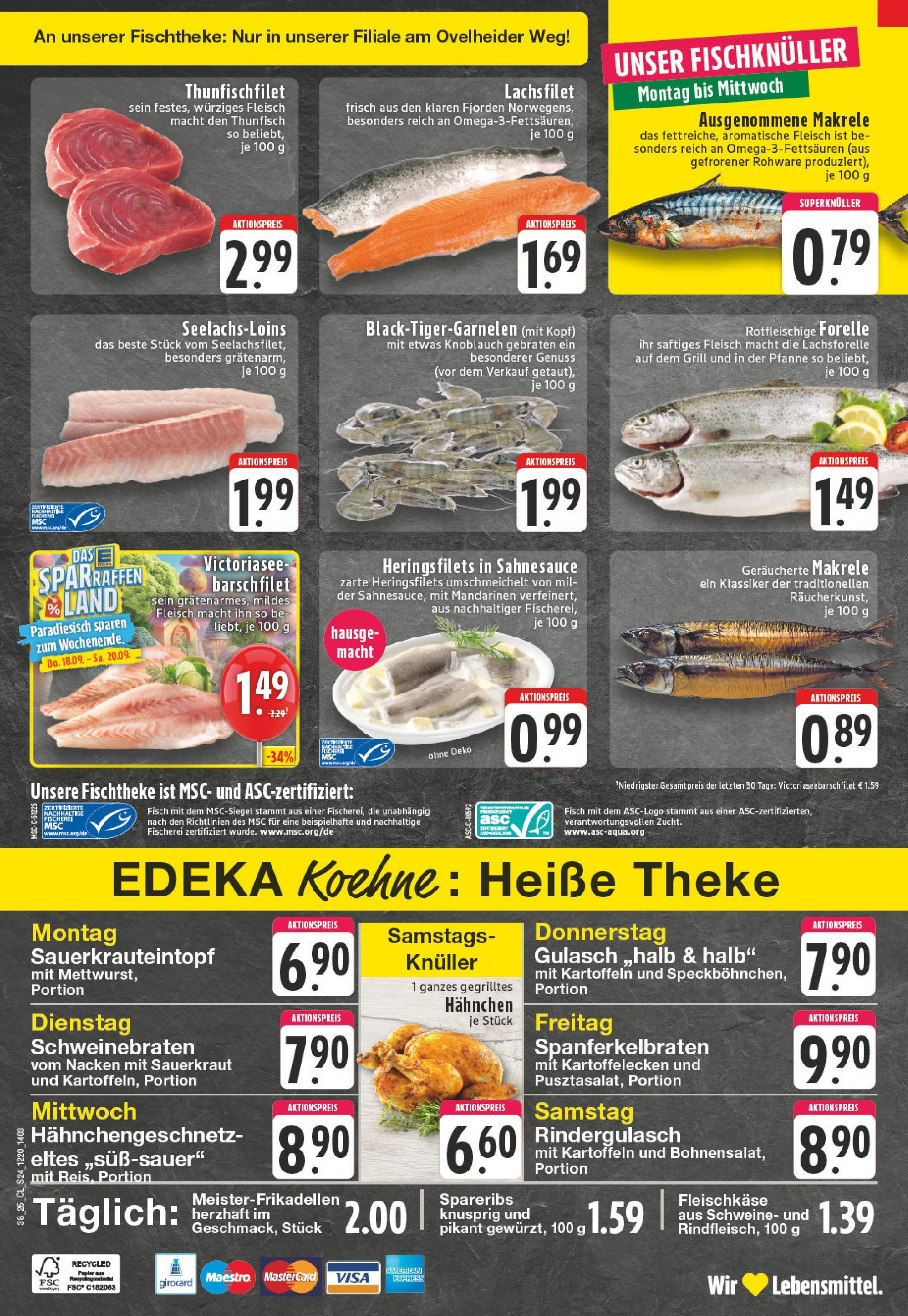 Edeka prospekt Marl	 (ab 14.09.2025) » Angebote Online | Seite: 26 | Produkte: Rindergulasch, Thunfisch, Fisch, Knoblauch