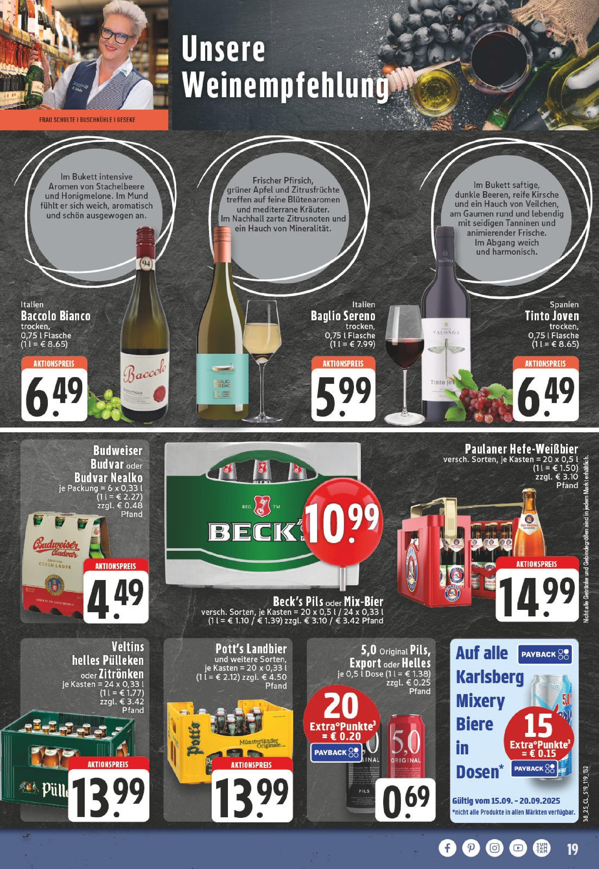 Edeka prospekt Geseke	 (ab 14.09.2025) » Angebote Online | Seite: 21 | Produkte: Pils, Mixery, Paulaner, Veltins