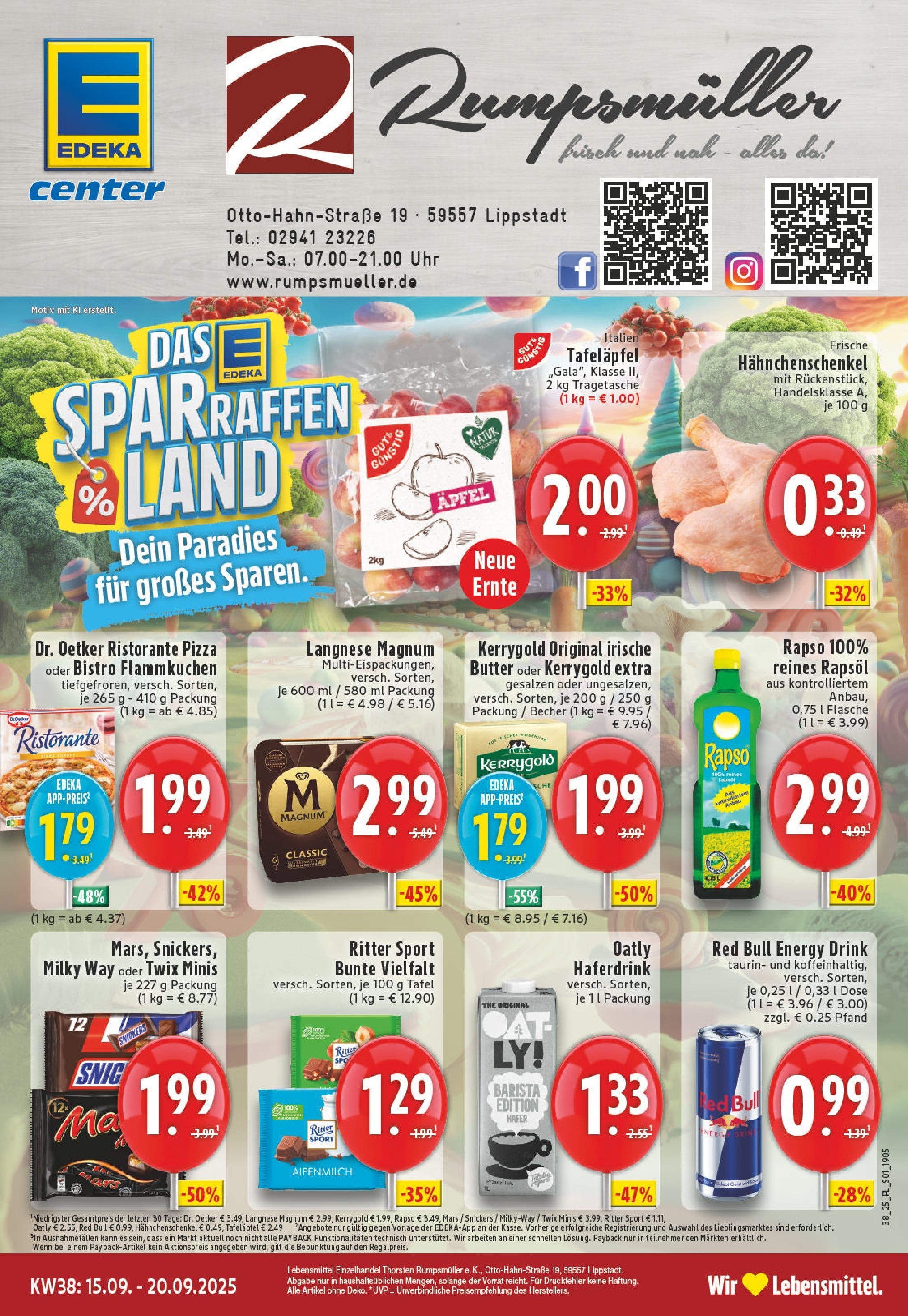 Edeka prospekt Lippstadt (ab 14.09.2025) » Angebote Online | Seite: 1 | Produkte: Langnese, Snickers, Mars, Haferdrink Edeka prospekt Lippstadt (ab 14.09.2025) » Angebote Online | Seite: 1 | Produkte: Langnese, Snickers, Mars, Haferdrink