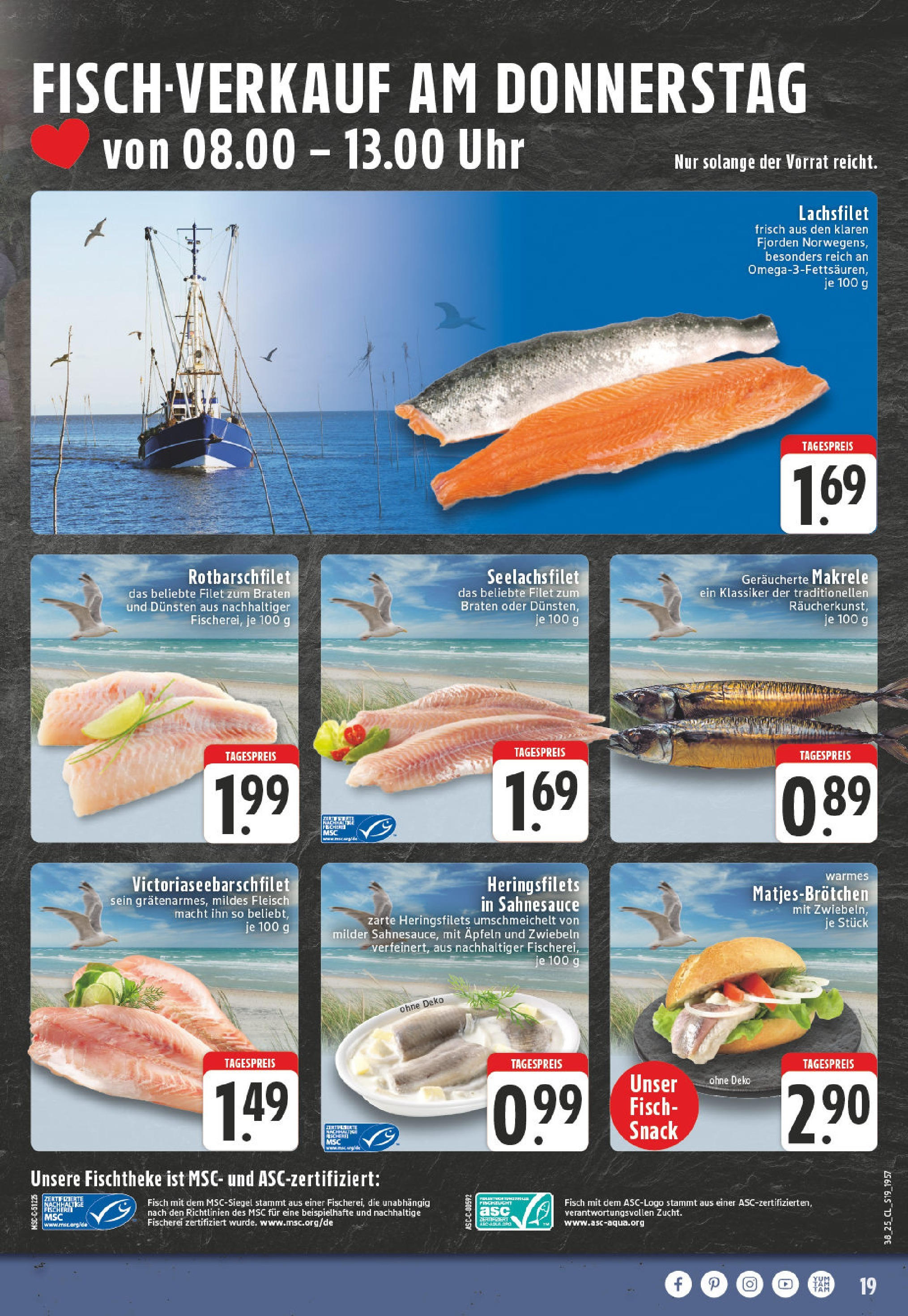 Edeka prospekt Leverkusen-Schlebusch	 (ab 14.09.2025) » Angebote Online | Seite: 21 | Produkte: Fisch, Zwiebeln, Fleisch, Uhr