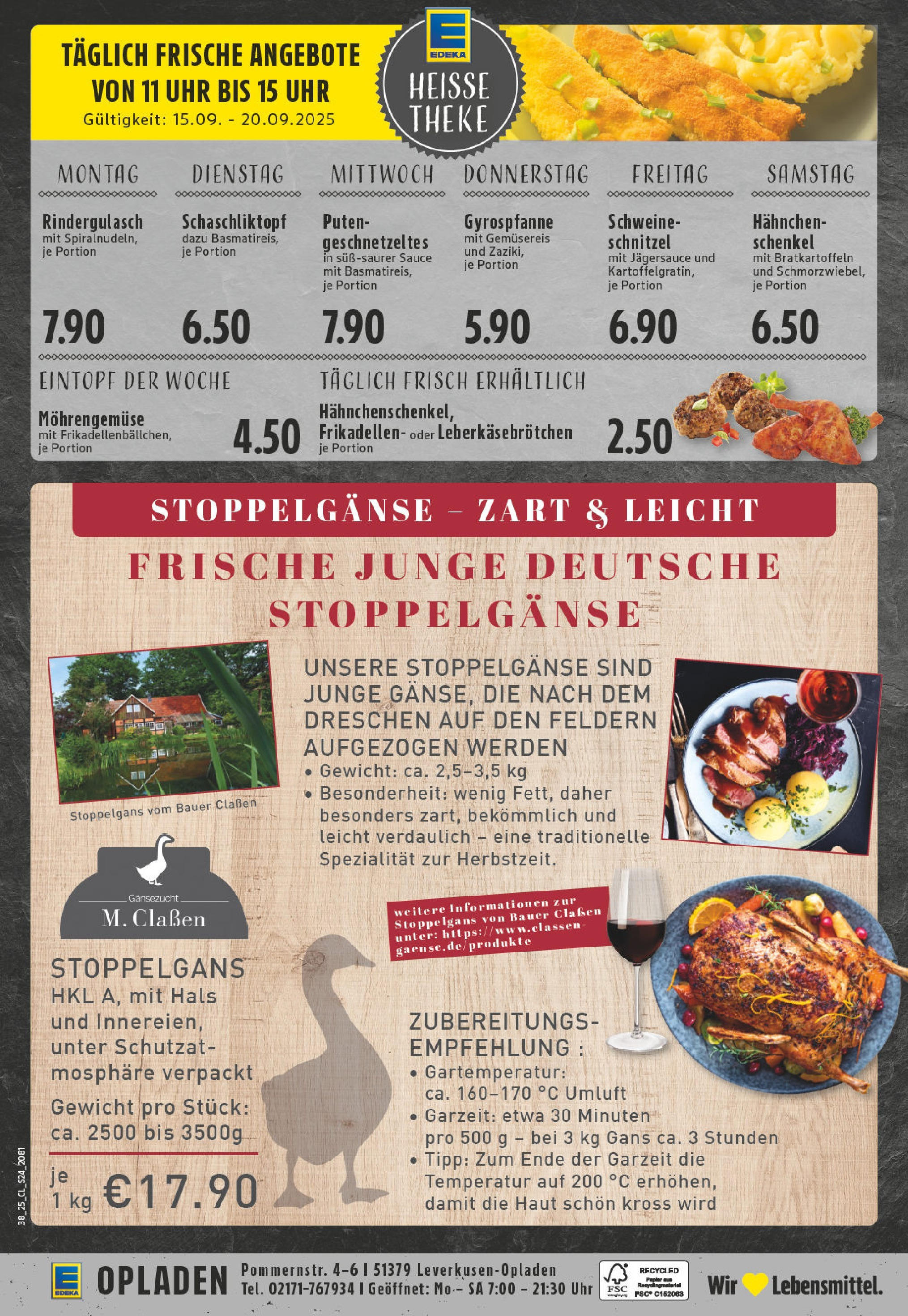 Edeka prospekt Leverkusen	 (ab 14.09.2025) » Angebote Online | Seite: 26 | Produkte: Gewicht, Hahnchenschenkel, Theke, Schnitzel