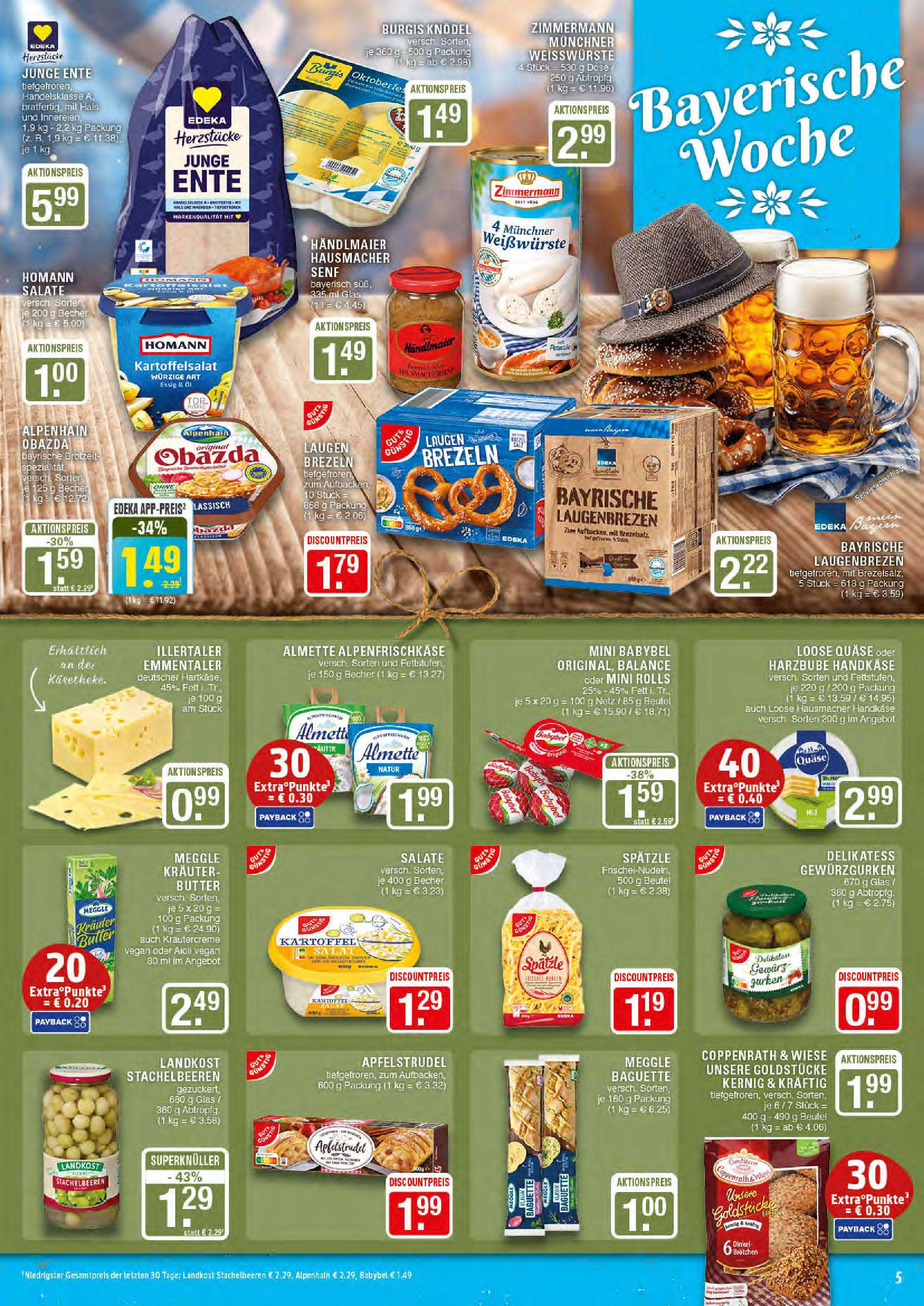 Edeka prospekt Marl	 (ab 14.09.2025) » Angebote Online | Seite: 5 | Produkte: Essig, Baguette, Babybel, Ente