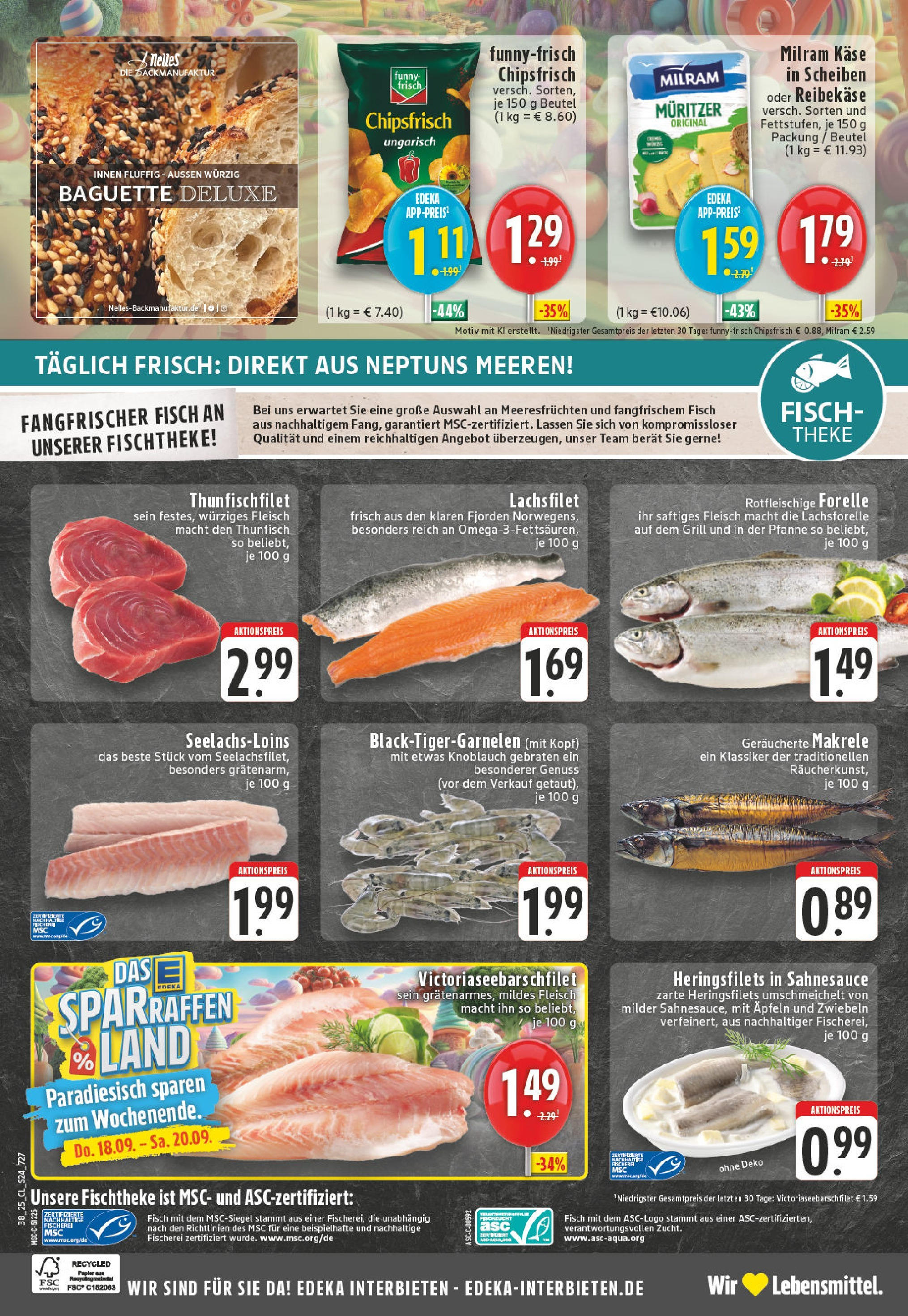 Edeka prospekt Weilerswist	 (ab 14.09.2025) » Angebote Online | Seite: 26 | Produkte: Thunfisch, Baguette, Reibekase, Chips