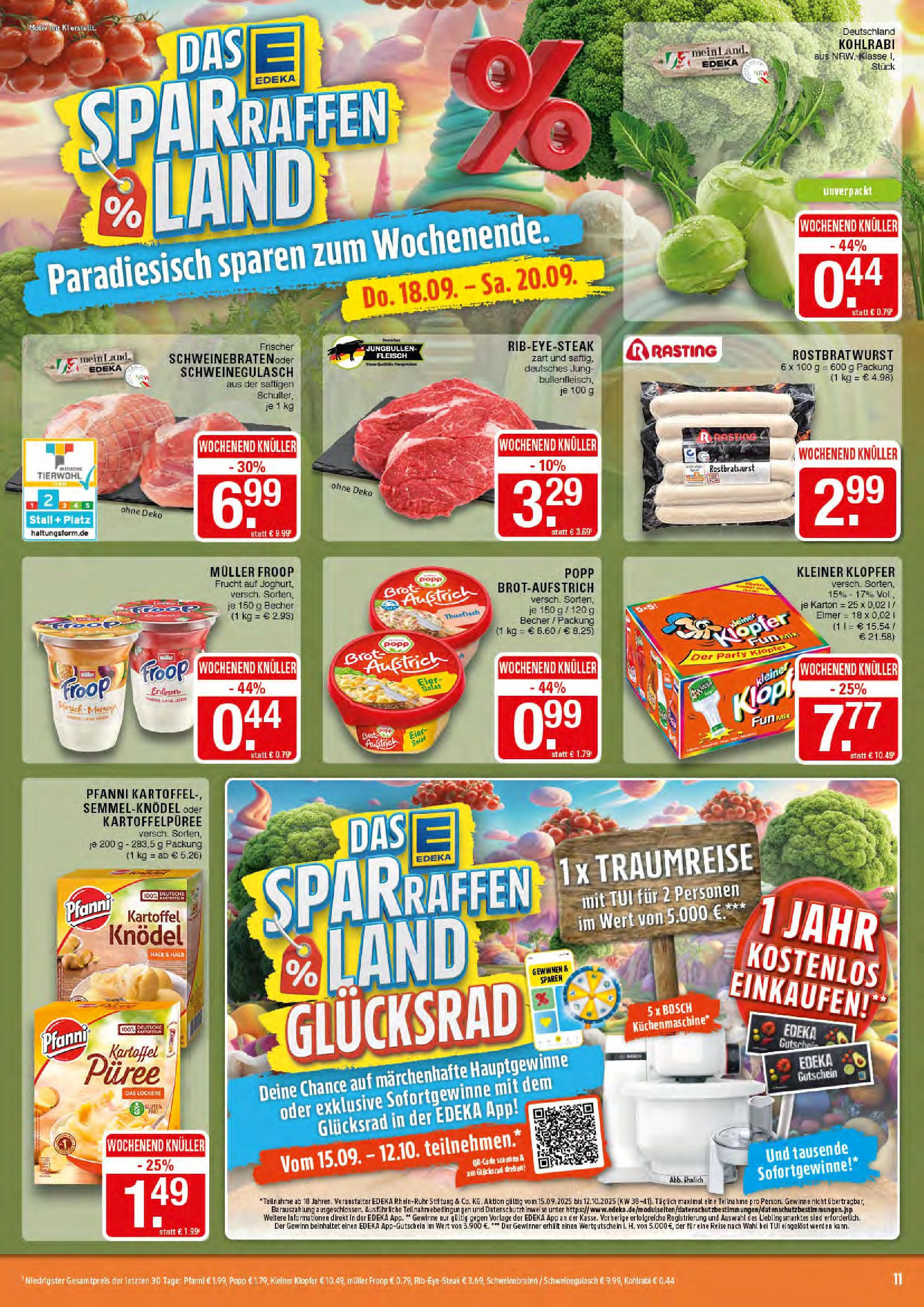 Edeka prospekt Marl	 (ab 14.09.2025) » Angebote Online | Seite: 11 | Produkte: Thunfisch, Kohlrabi, Brot, Steak