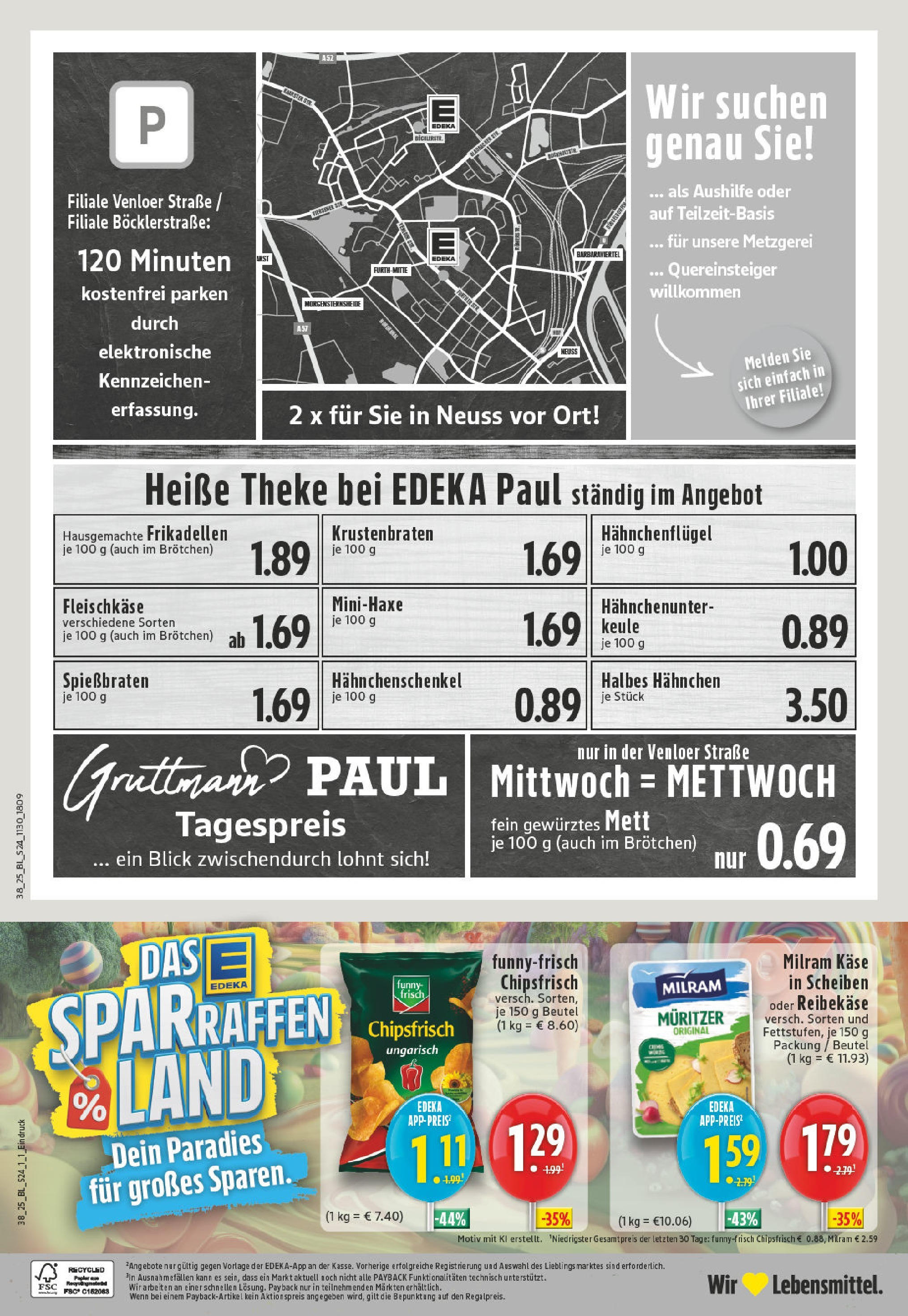 Edeka prospekt Neuss (ab 14.09.2025) » Angebote Online | Seite: 26 | Produkte: Theke, Krustenbraten, Milram, Chips Edeka prospekt Neuss (ab 14.09.2025) » Angebote Online | Seite: 26 | Produkte: Theke, Krustenbraten, Milram, Chips