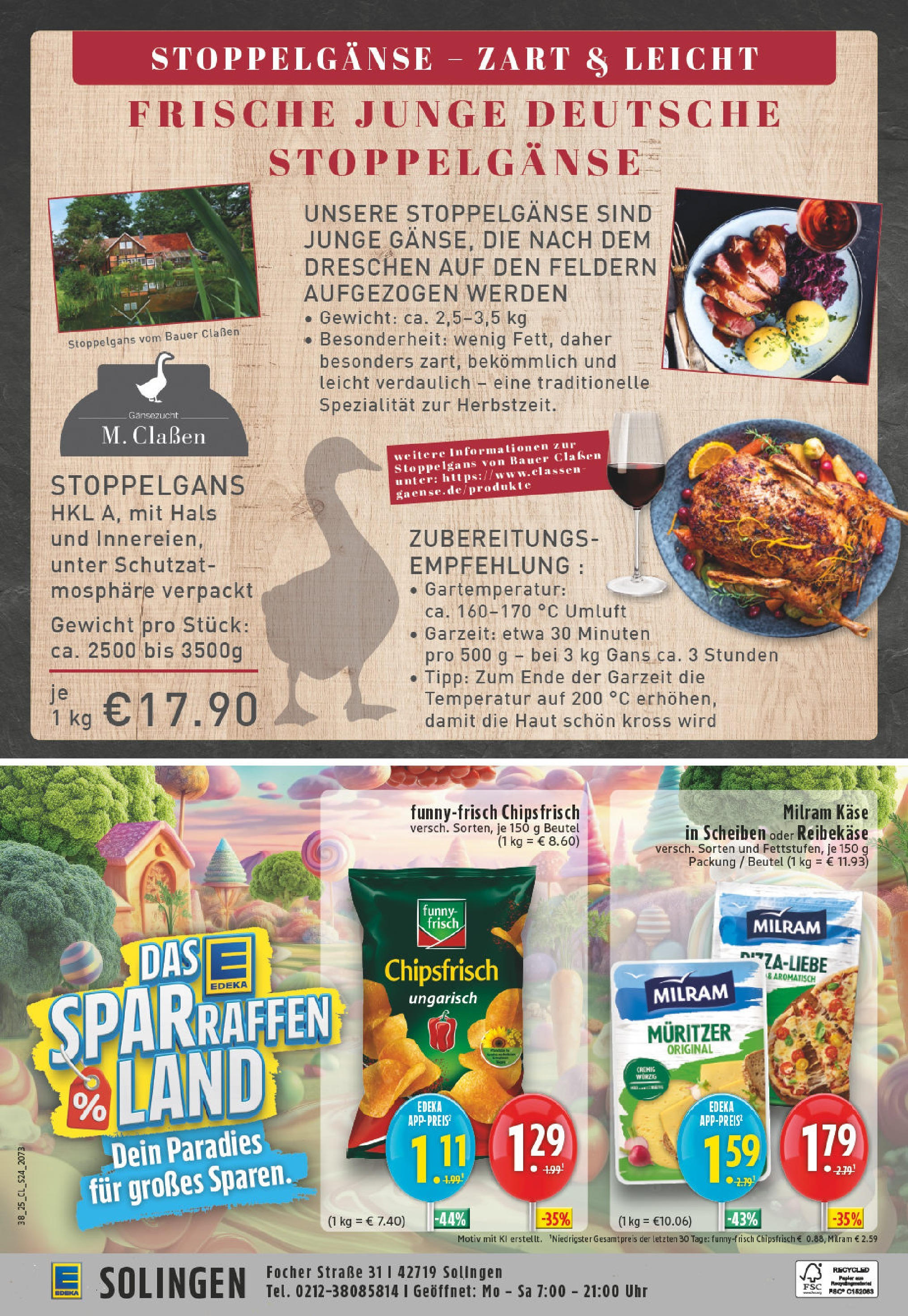 Edeka prospekt Solingen	 (ab 14.09.2025) » Angebote Online | Seite: 26 | Produkte: Gewicht, Käse, Funny frisch, Milram