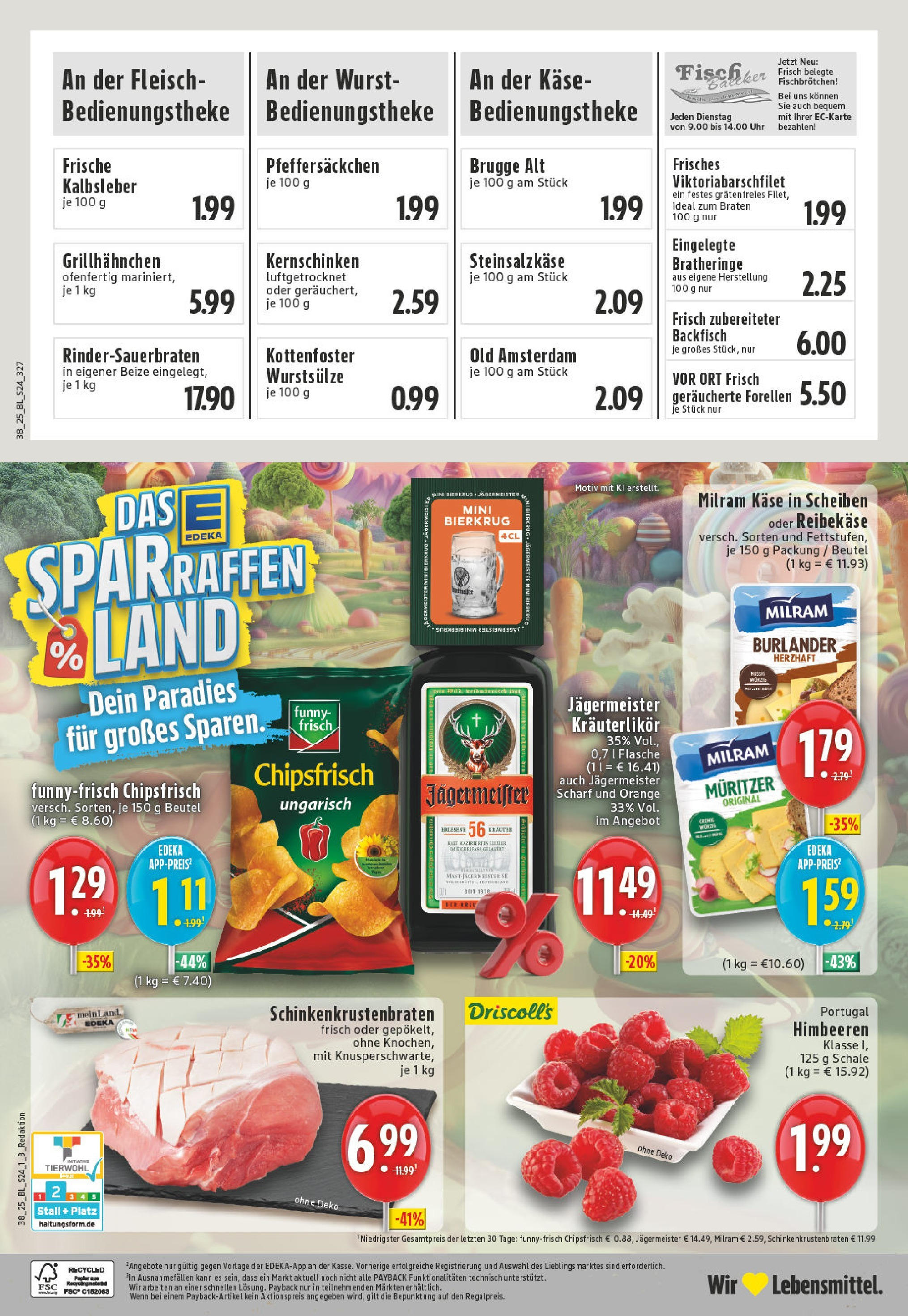 Edeka prospekt Dinslaken-Hiesfeld	 (ab 14.09.2025) » Angebote Online | Seite: 26 | Produkte: Käse, Milram, Wurst, Fleisch