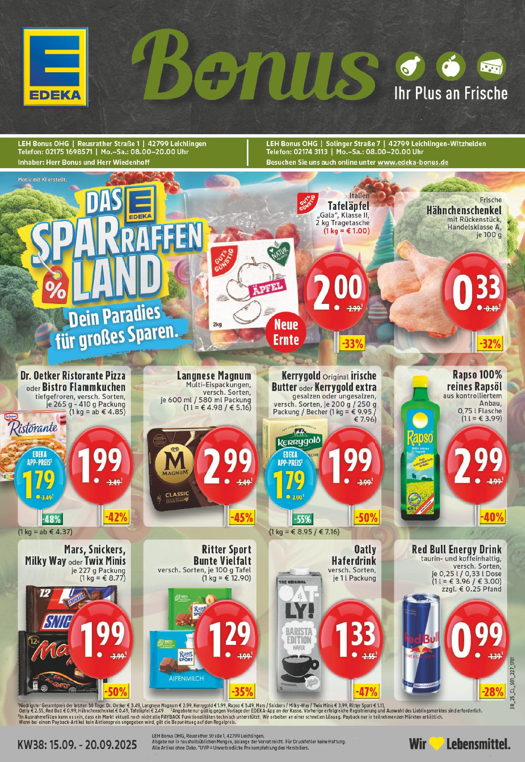 Edeka prospekt Leichlingen	 (ab 14.09.2025) » Angebote Online | Seite: 1 | Produkte: Butter, Äpfel, Pizza, Uhr