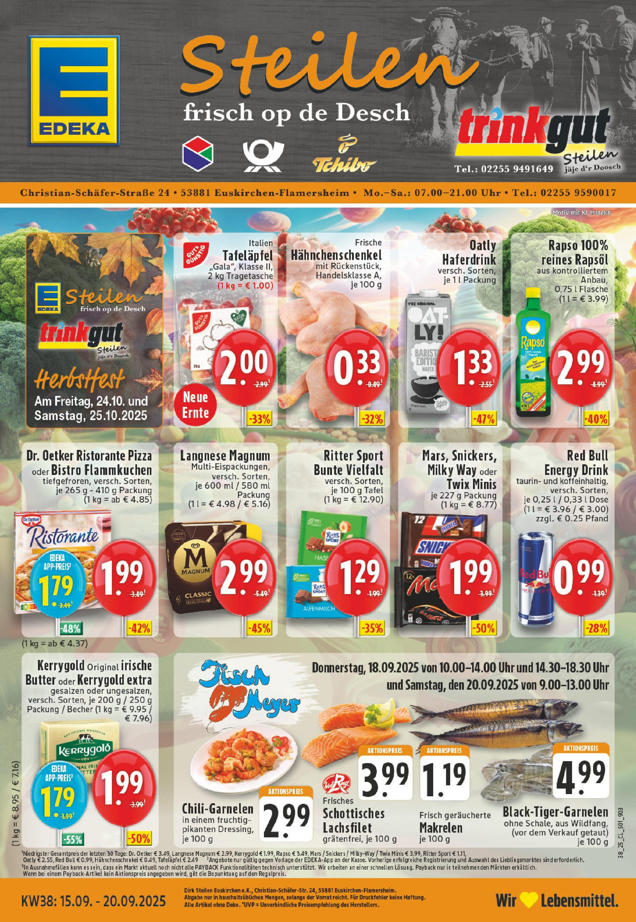 Edeka prospekt Euskirchen	 (ab 14.09.2025) » Angebote Online | Seite: 1 | Produkte: Ristorante, Tisch, Twix, Pizza
