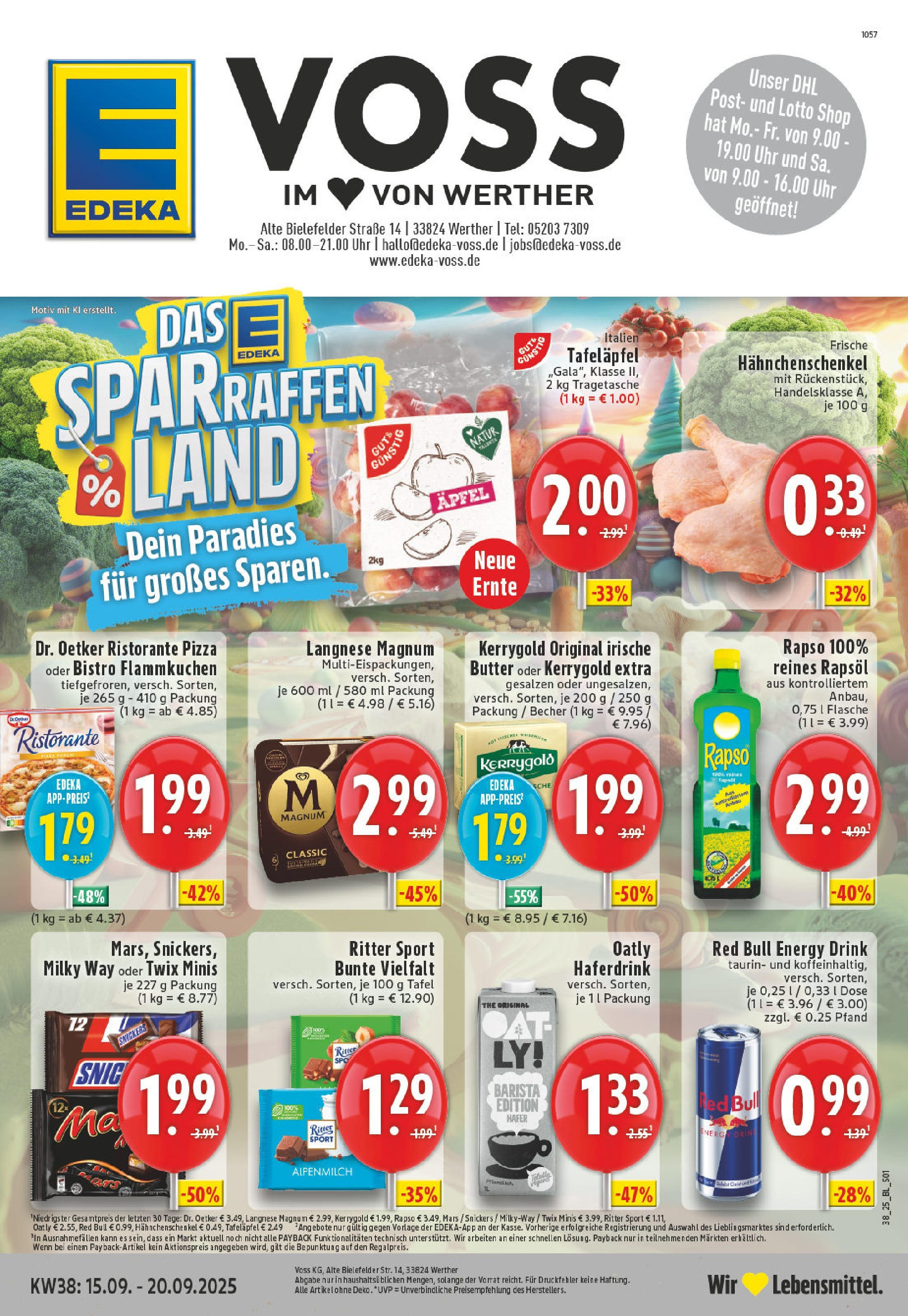 Edeka prospekt Werther	 (ab 14.09.2025) » Angebote Online | Seite: 1 | Produkte: Ristorante, Langnese, Ritter sport, Uhr