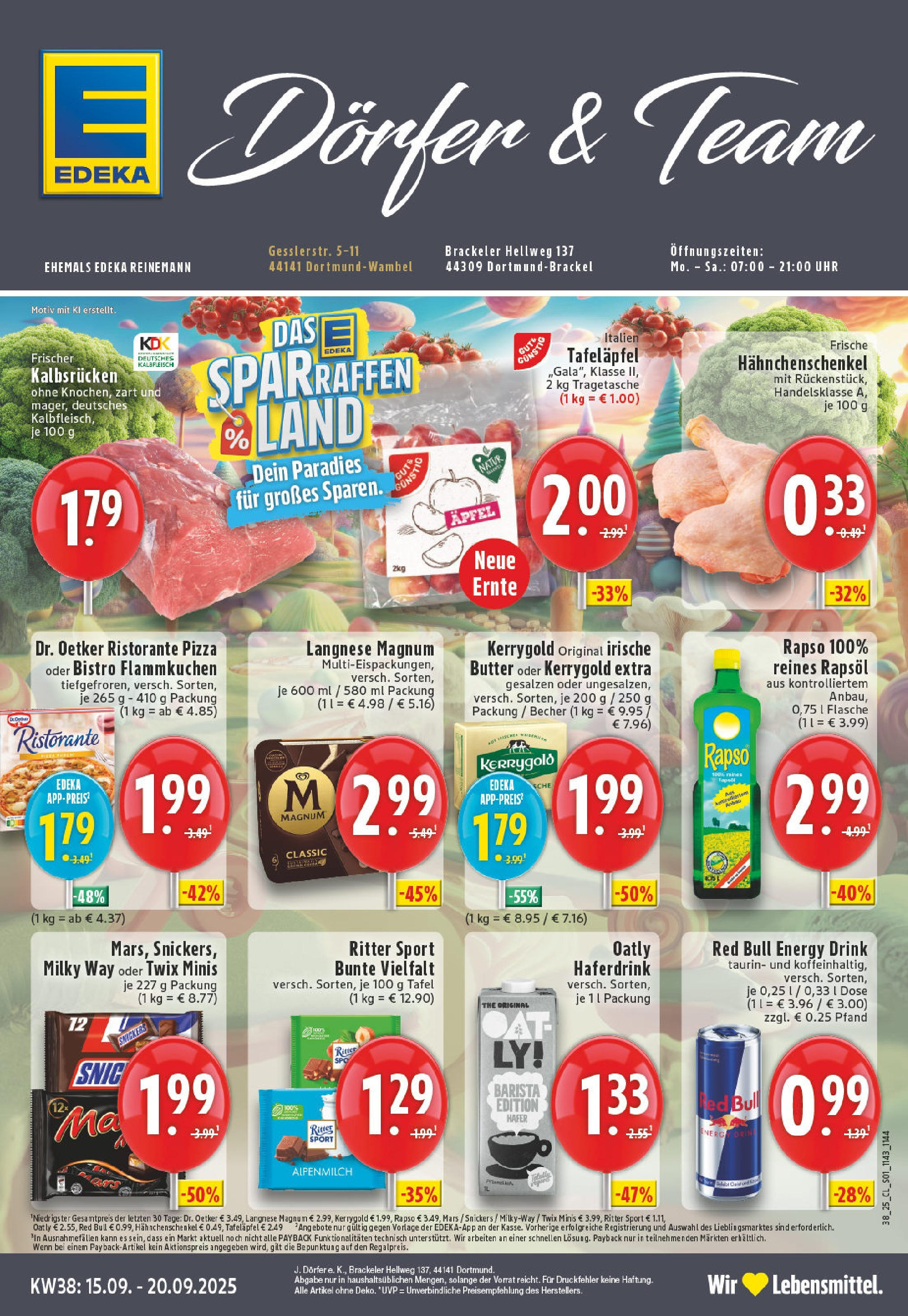 Edeka prospekt Dortmund-Wambel	 (ab 14.09.2025) » Angebote Online | Seite: 1 | Produkte: Hahnchenschenkel, Snickers, Twix, Uhr