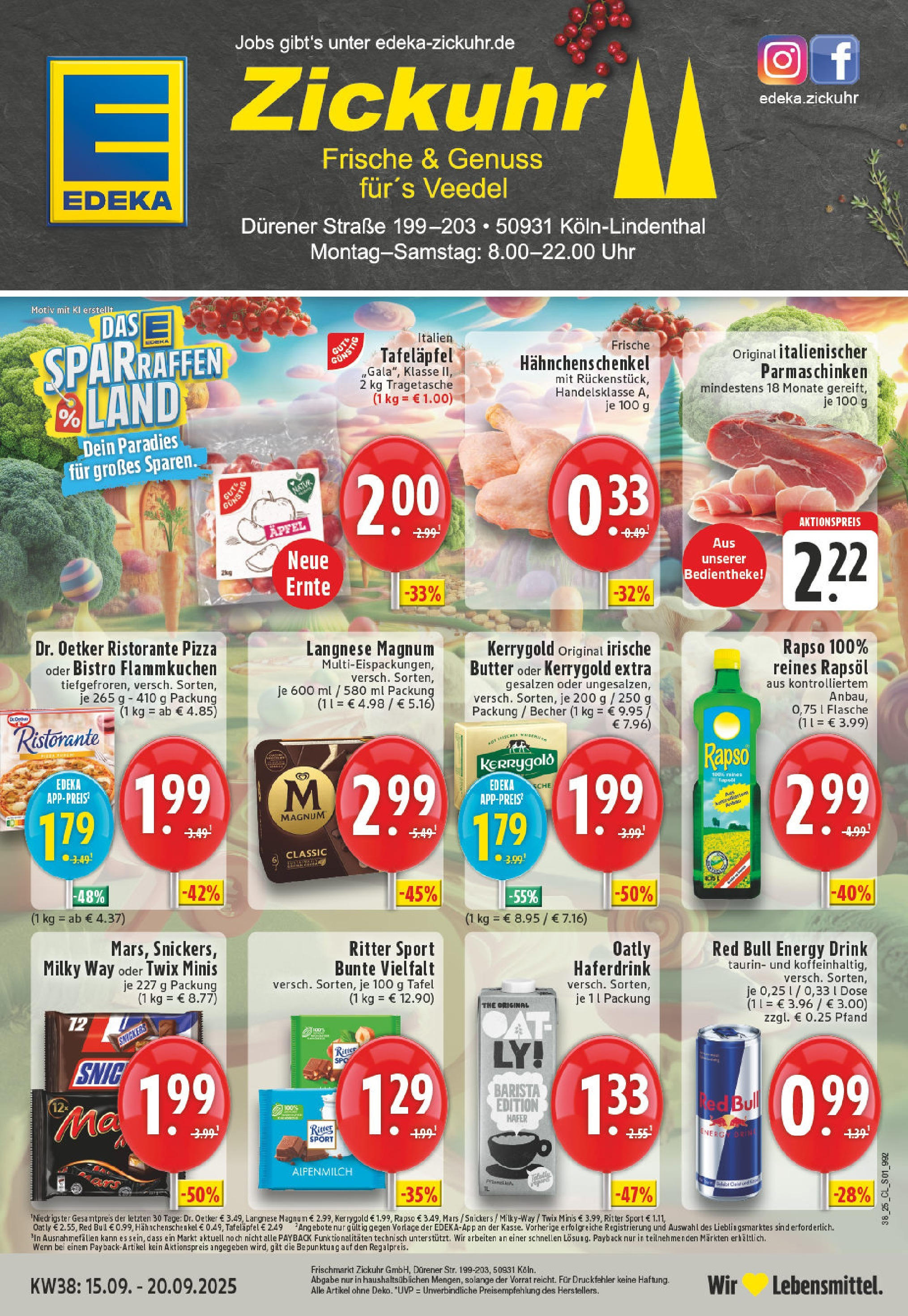 Edeka prospekt Köln-Lindenthal	 (ab 14.09.2025) » Angebote Online | Seite: 1 | Produkte: Ristorante, Äpfel, Oatly, Pizza
