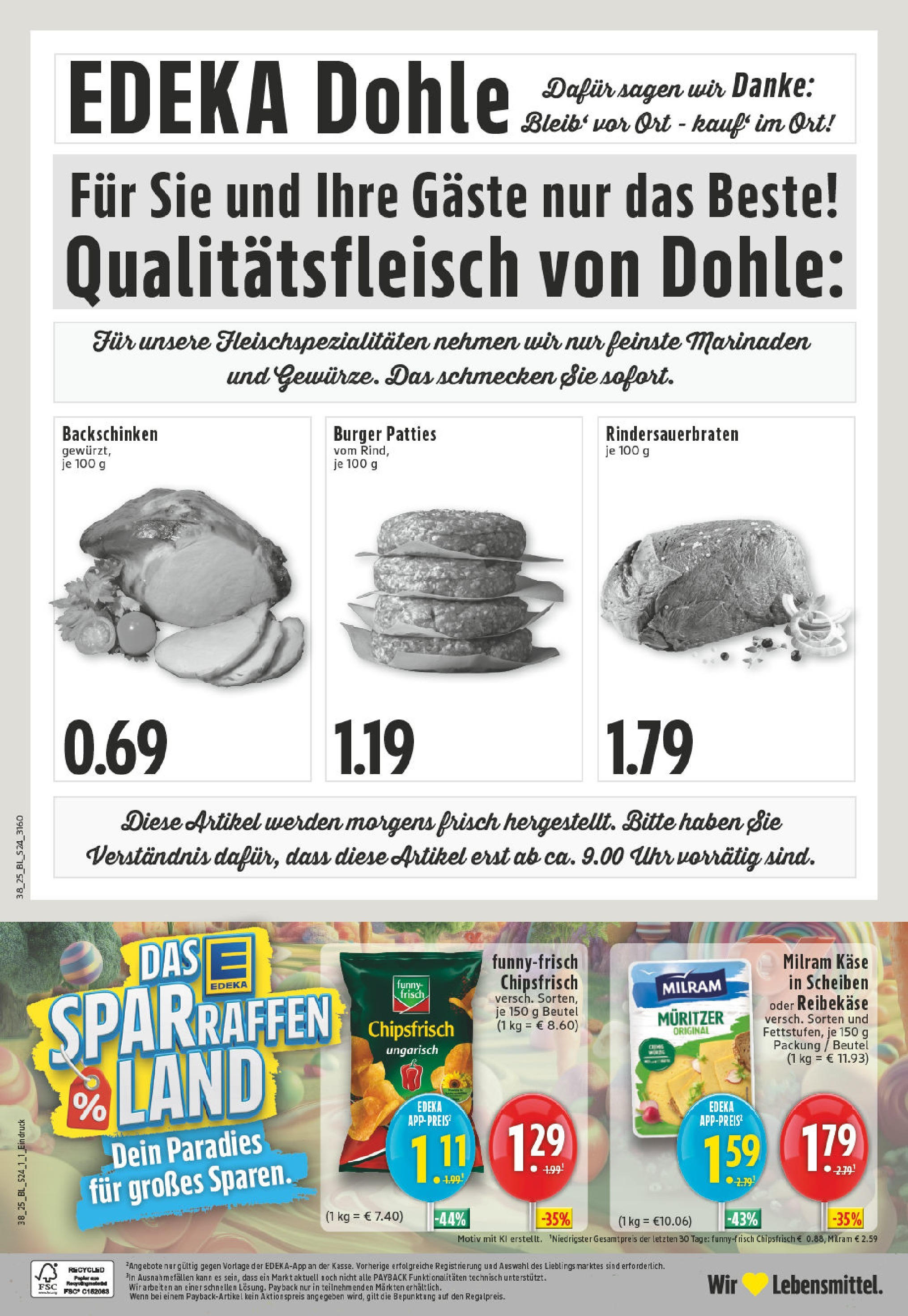 Edeka prospekt Lohne (ab 14.09.2025) » Angebote Online | Seite: 26 | Produkte: Käse, Milram, Chips, Uhr Edeka prospekt Lohne (ab 14.09.2025) » Angebote Online | Seite: 26 | Produkte: Käse, Milram, Chips, Uhr