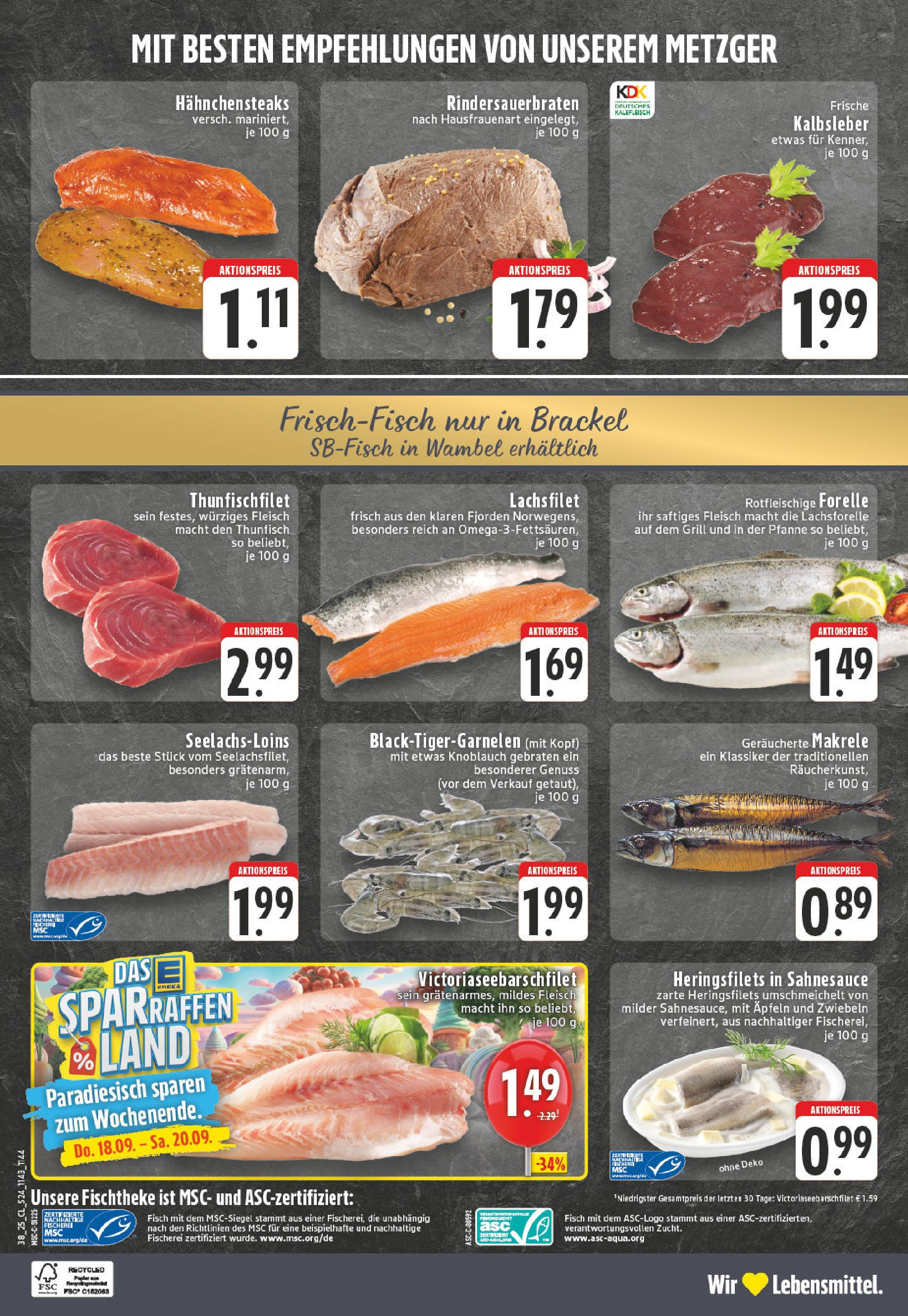 Edeka prospekt Dortmund-Wambel	 (ab 14.09.2025) » Angebote Online | Seite: 26 | Produkte: Kalbsleber, Fisch, Knoblauch, Fleisch