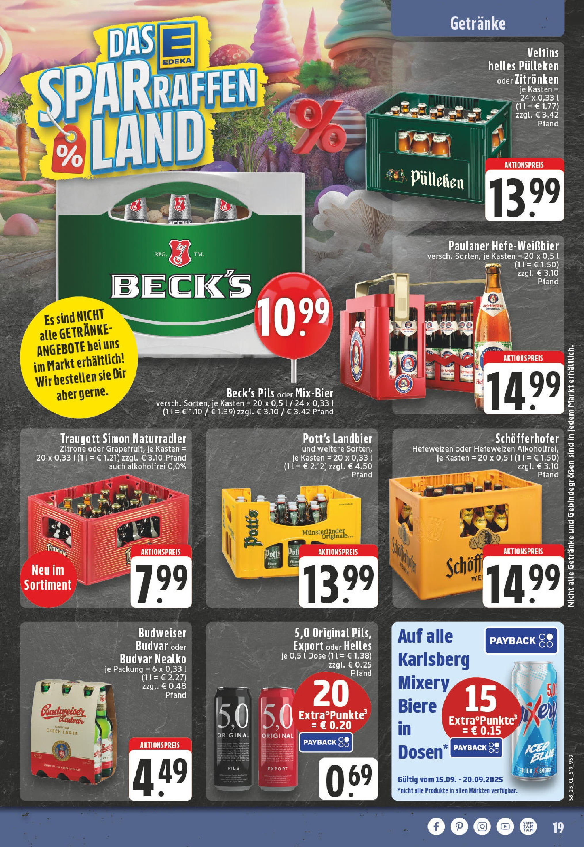 Edeka prospekt Iserlohn (ab 14.09.2025) » Angebote Online | Seite: 21 | Produkte: Energy, Pils, Budweiser, Paulaner Edeka prospekt Iserlohn (ab 14.09.2025) » Angebote Online | Seite: 21 | Produkte: Energy, Pils, Budweiser, Paulaner