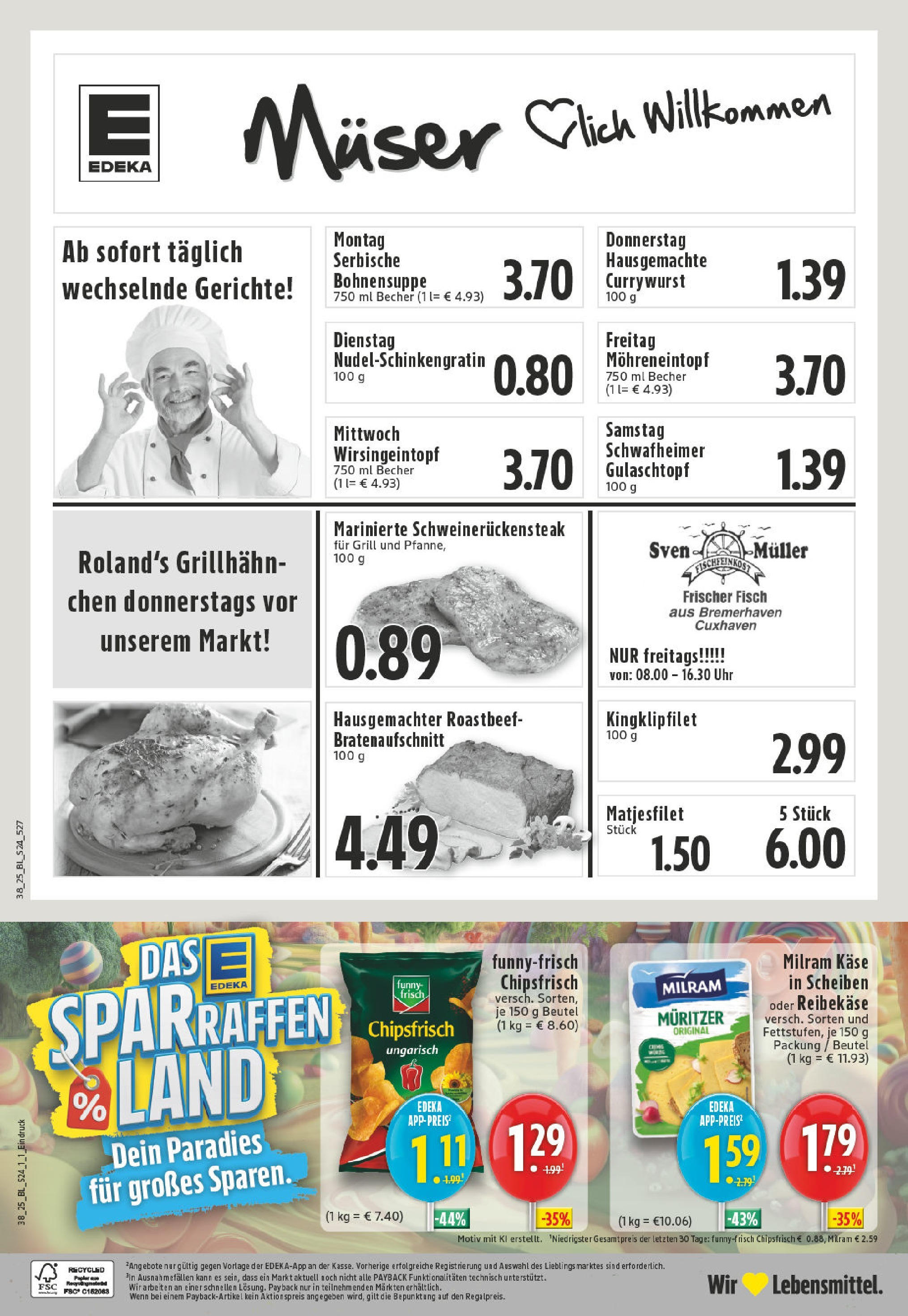 Edeka prospekt Moers (ab 14.09.2025) » Angebote Online | Seite: 26 | Produkte: Grill, Käse, Fisch, Reibekase Edeka prospekt Moers (ab 14.09.2025) » Angebote Online | Seite: 26 | Produkte: Grill, Käse, Fisch, Reibekase