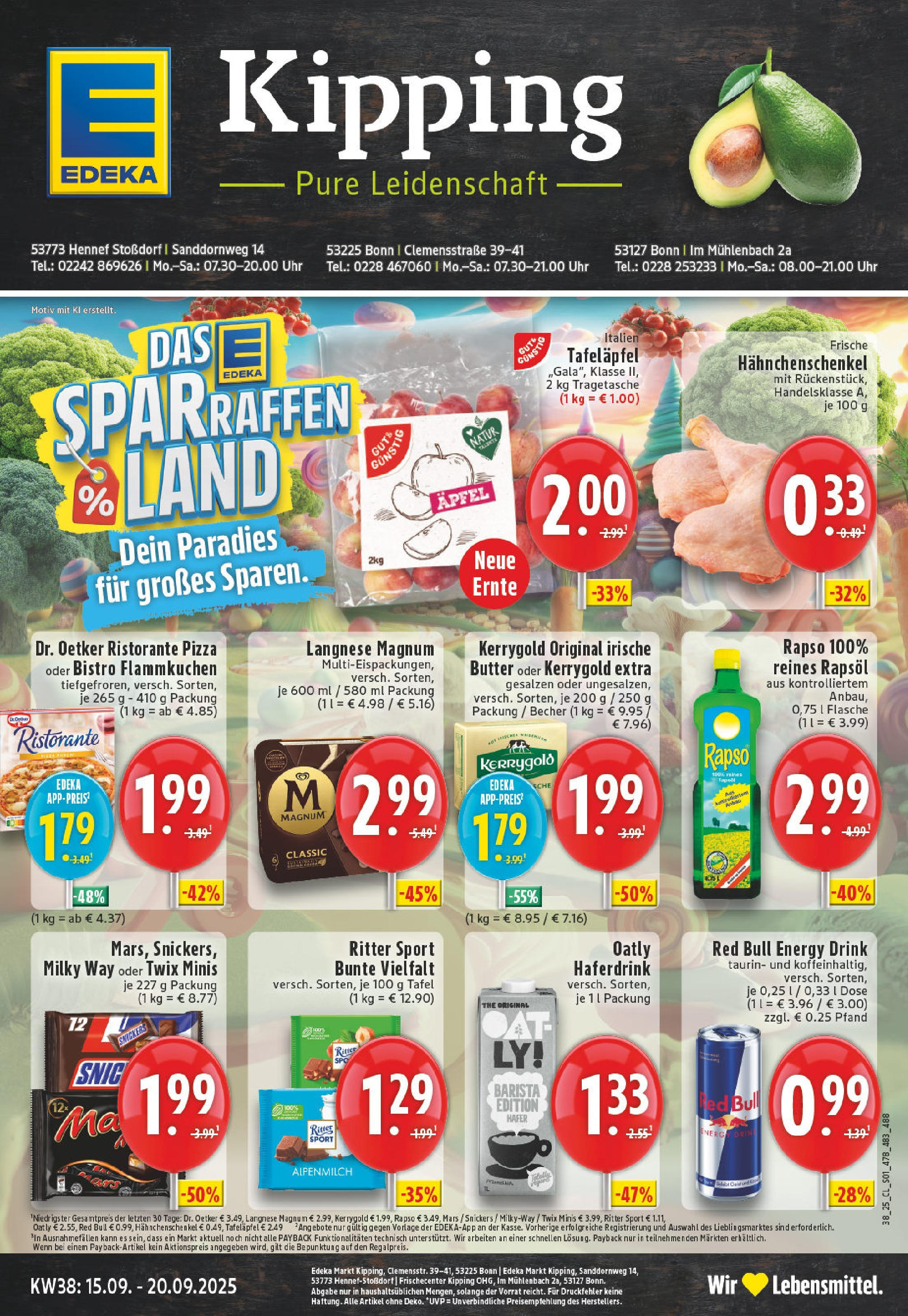 Edeka prospekt Bonn	 (ab 14.09.2025) » Angebote Online | Seite: 1 | Produkte: Butter, Rapsöl, Äpfel, Haferdrink