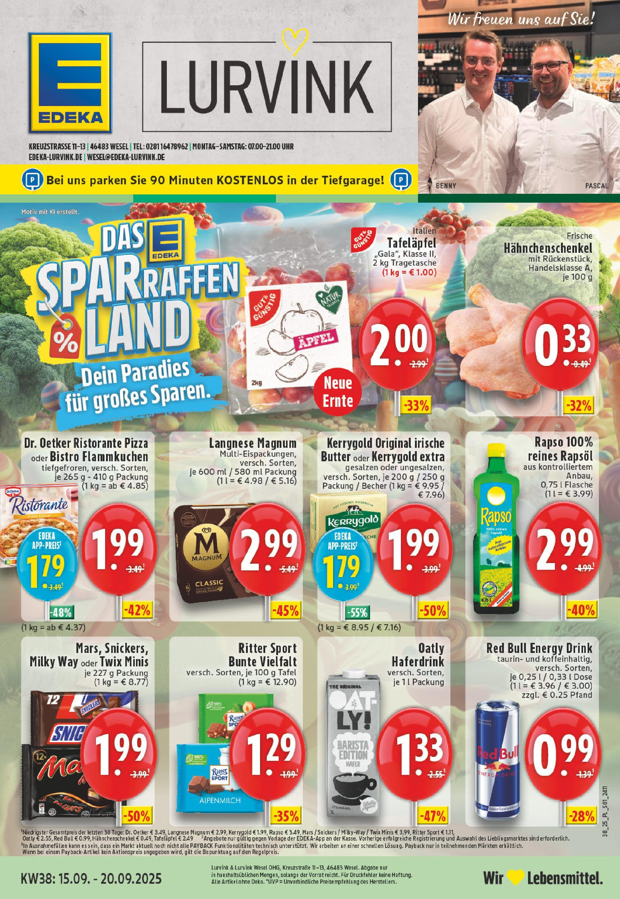 Edeka prospekt Wesel (ab 14.09.2025) » Angebote Online | Seite: 1 | Produkte: Energy, Äpfel, Snickers, Twix Edeka prospekt Wesel (ab 14.09.2025) » Angebote Online | Seite: 1 | Produkte: Energy, Äpfel, Snickers, Twix