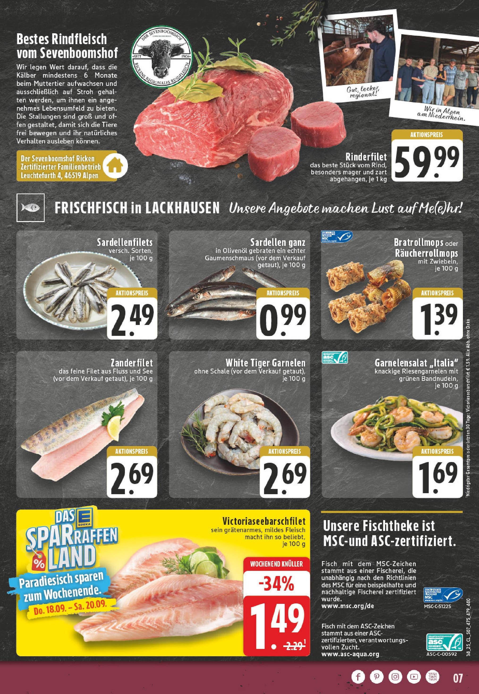 Edeka prospekt Wesel-Obrighoven (ab 14.09.2025) » Angebote Online | Seite: 9 | Produkte: Rinderfilet, Tiger garnelen, Rindfleisch, Fleisch Edeka prospekt Wesel-Obrighoven (ab 14.09.2025) » Angebote Online | Seite: 9 | Produkte: Rinderfilet, Tiger garnelen, Rindfleisch, Fleisch