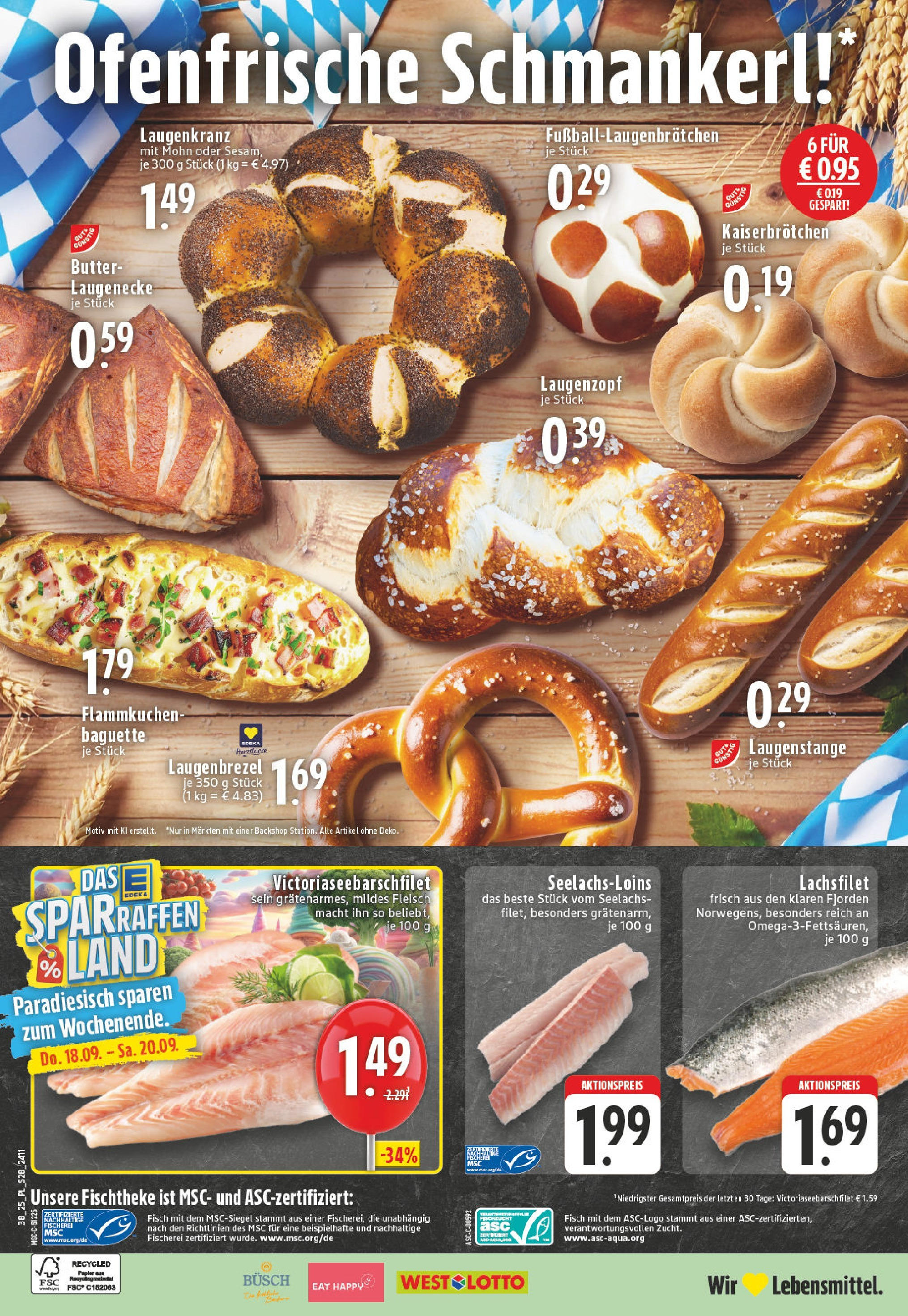 Edeka prospekt Wesel (ab 14.09.2025) » Angebote Online | Seite: 30 | Produkte: Butter, Baguette, Ofenfrische, Fisch Edeka prospekt Wesel (ab 14.09.2025) » Angebote Online | Seite: 30 | Produkte: Butter, Baguette, Ofenfrische, Fisch