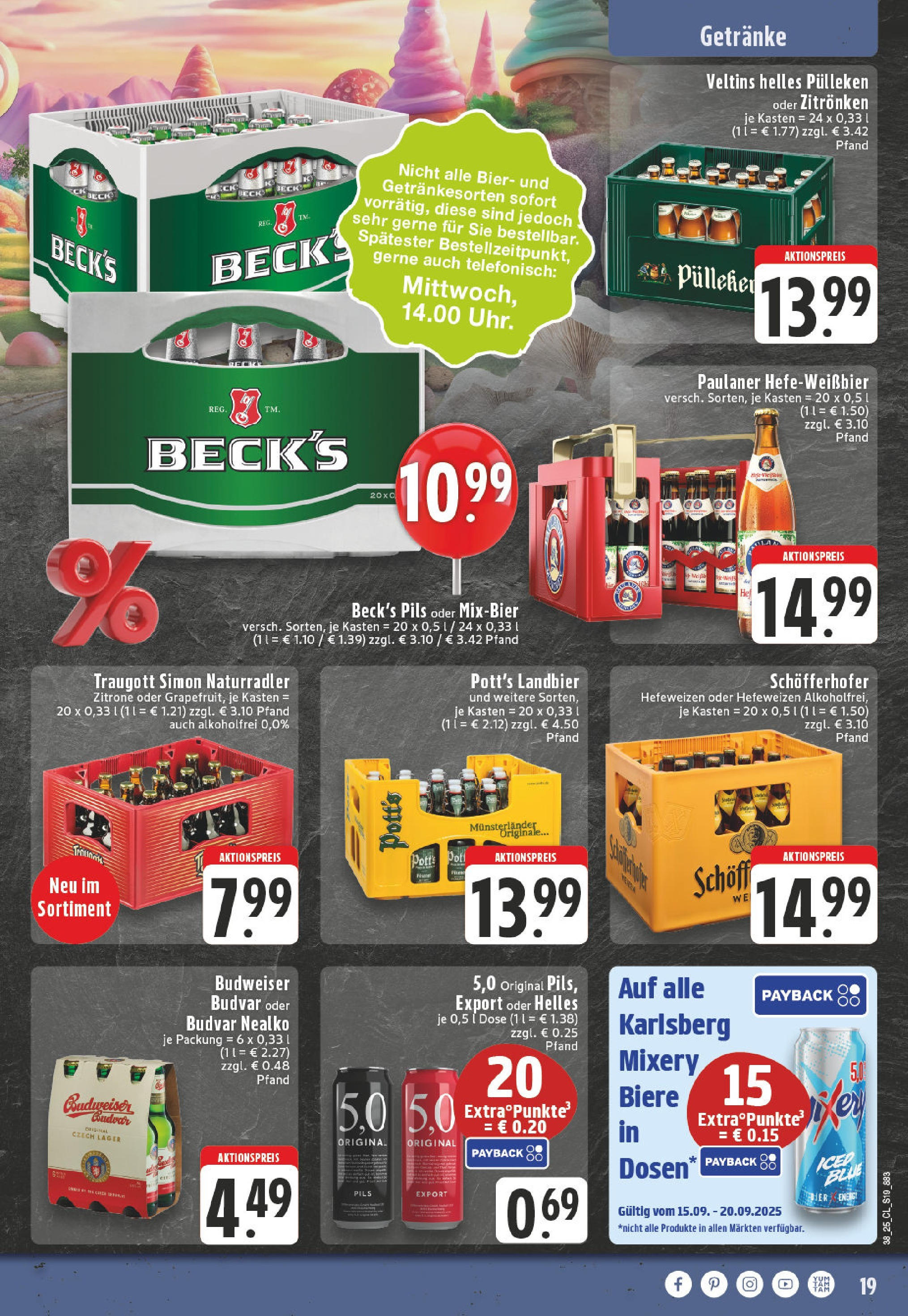 Edeka prospekt Erkelenz	 (ab 14.09.2025) » Angebote Online | Seite: 21 | Produkte: Helles pulleken, Bier, Mixery, Veltins