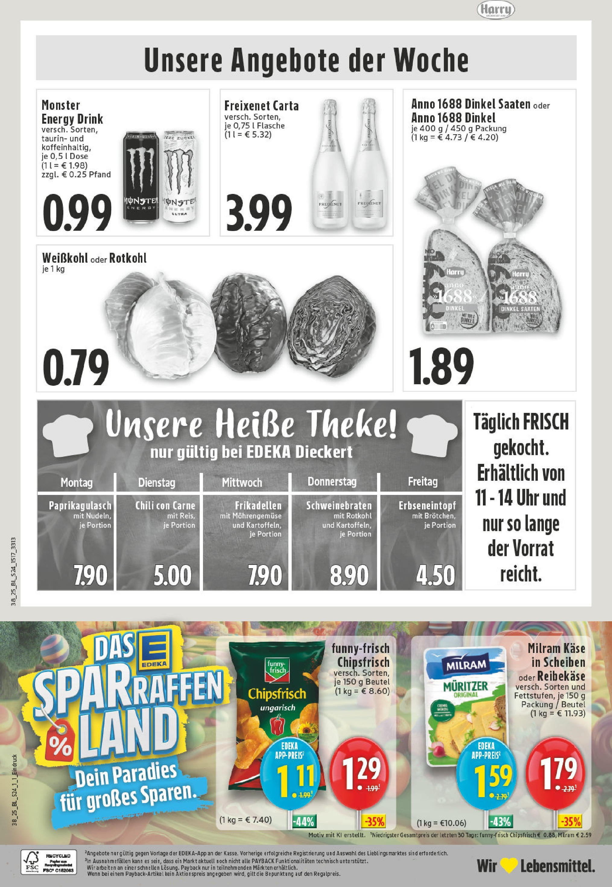 Edeka prospekt Heinsberg	 (ab 14.09.2025) » Angebote Online | Seite: 26 | Produkte: Energy, Rotkohl, Milram, Reibekase