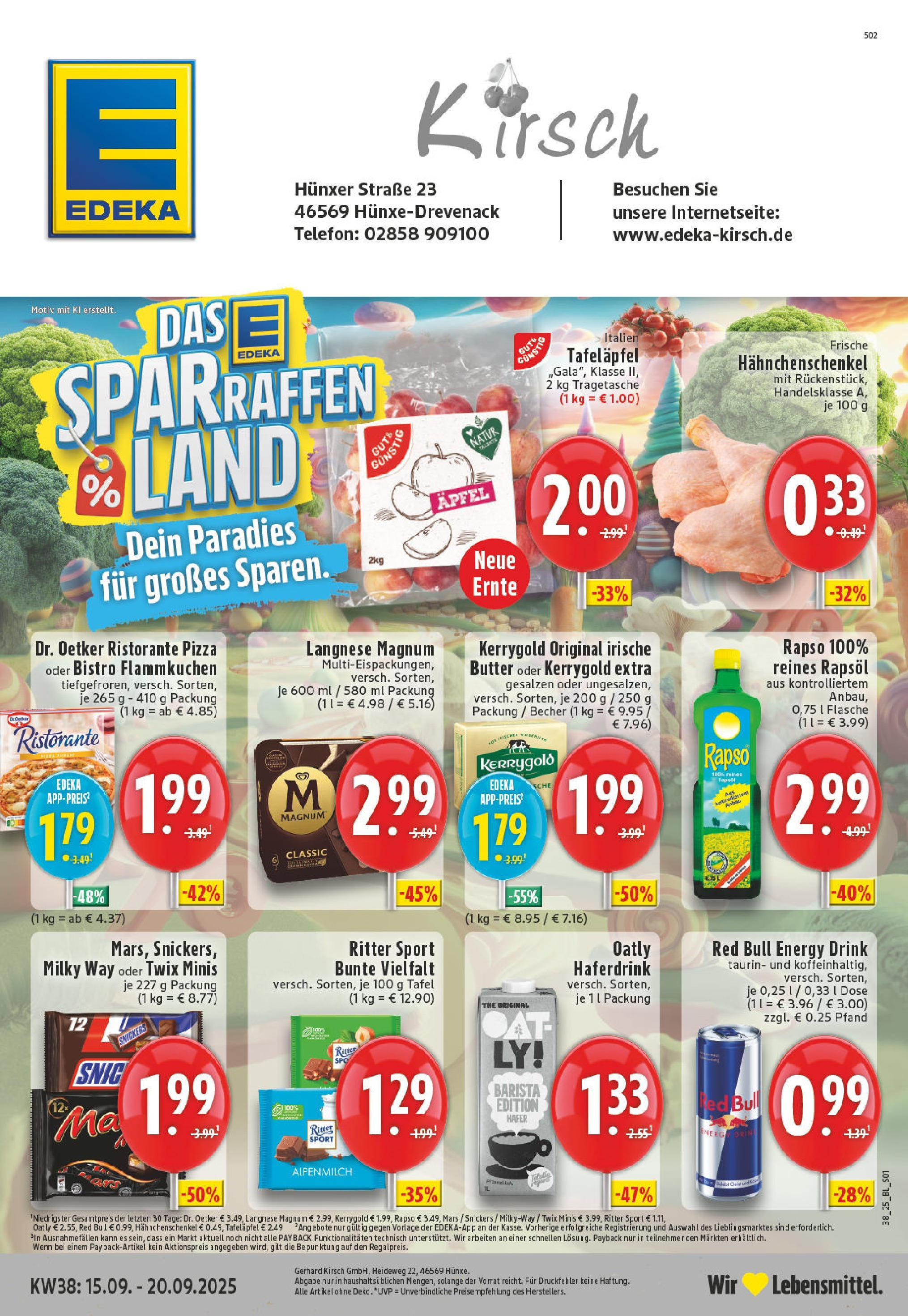 Edeka prospekt Hünxe-Drevenack (ab 14.09.2025) » Angebote Online | Seite: 1 | Produkte: Energy, Äpfel, Twix, Haferdrink Edeka prospekt Hünxe-Drevenack (ab 14.09.2025) » Angebote Online | Seite: 1 | Produkte: Energy, Äpfel, Twix, Haferdrink