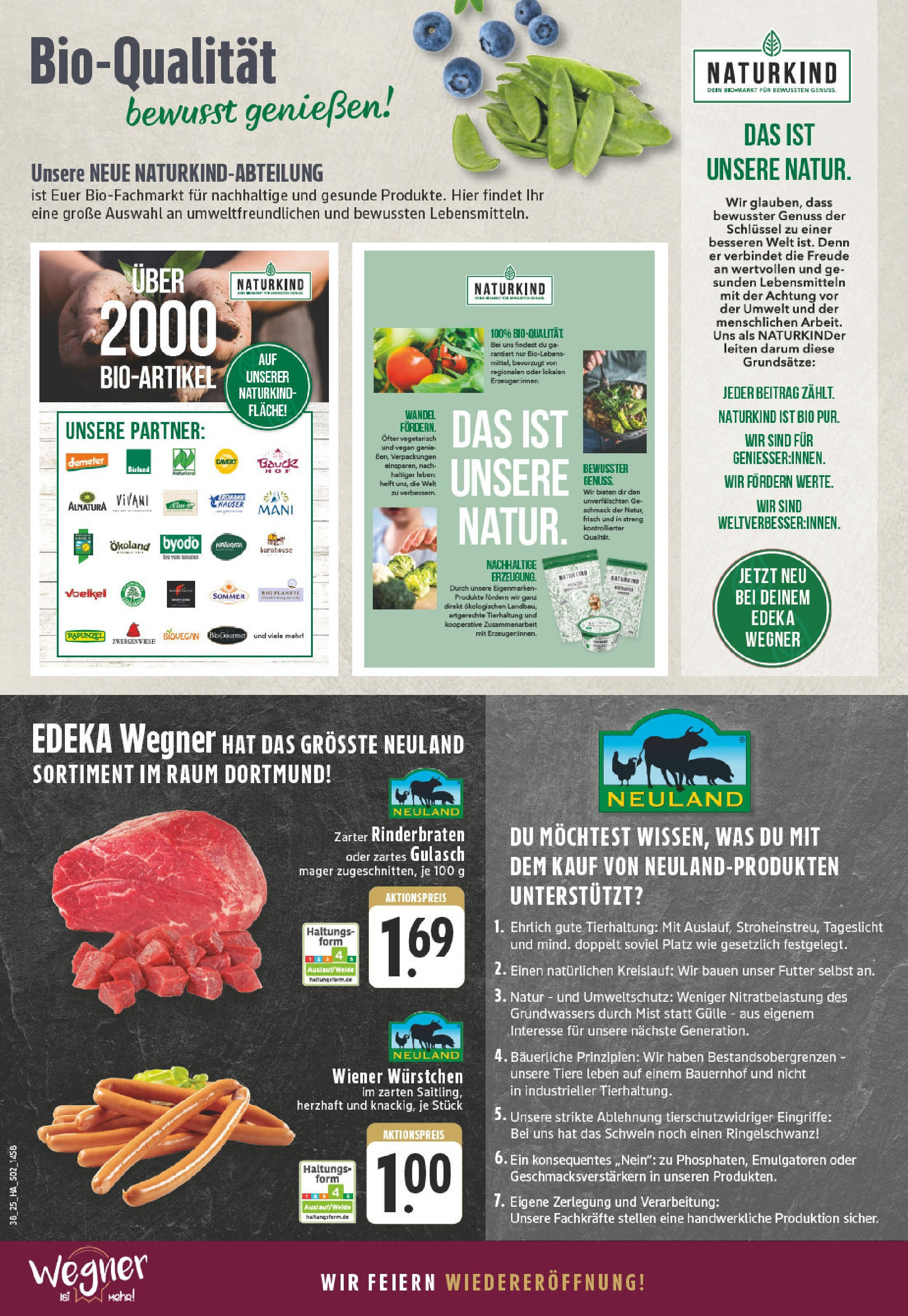 Edeka prospekt Dortmund	 (ab 14.09.2025) » Angebote Online | Seite: 2 | Produkte: Rinderbraten, Wiener wurstchen, Gulasch
