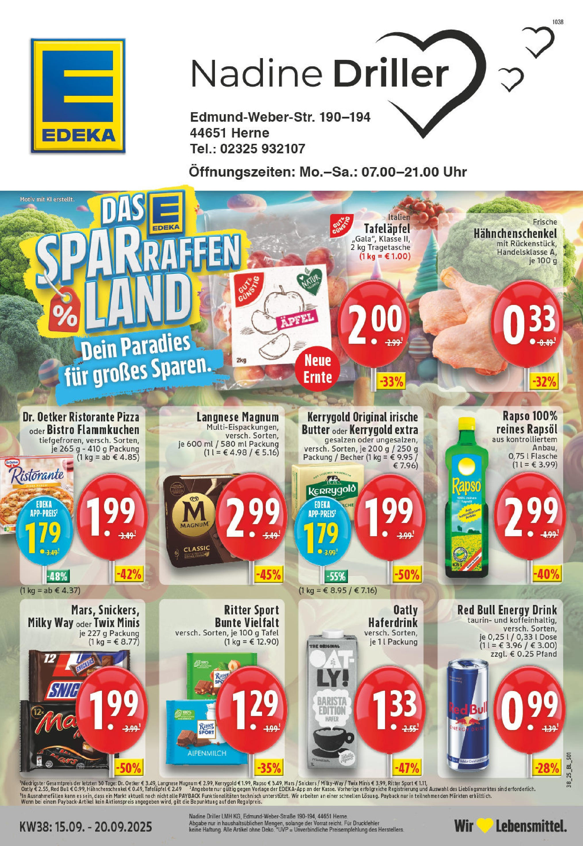 Edeka prospekt Herne	 (ab 14.09.2025) » Angebote Online | Seite: 1 | Produkte: Ristorante, Rapsöl, Ritter sport, Haferdrink